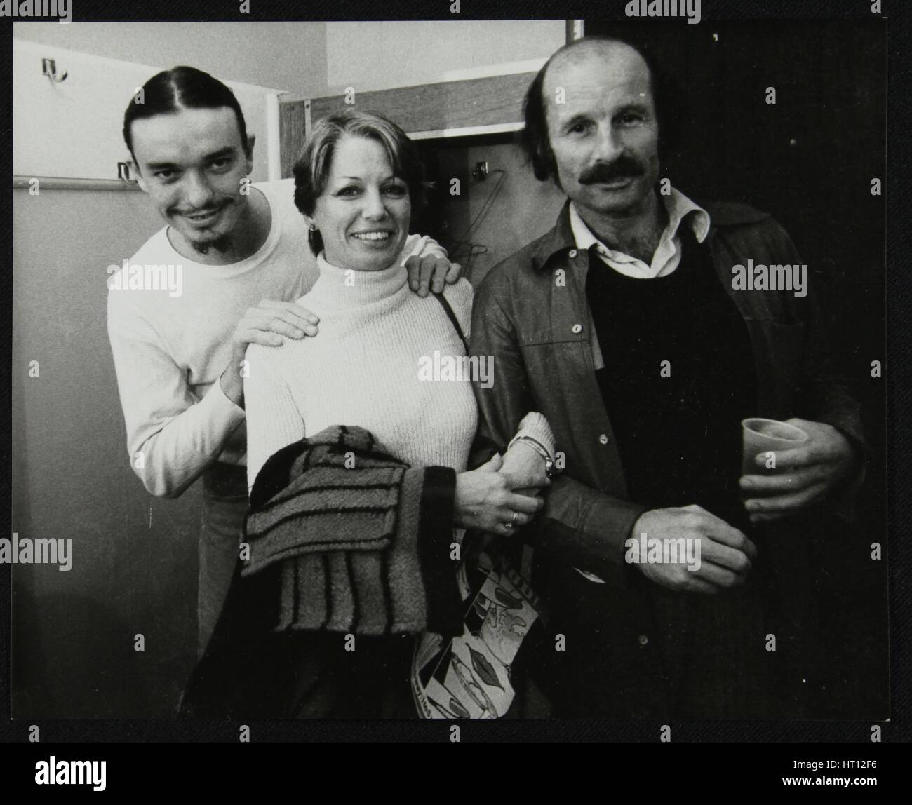 Weather Report band members Pastorius and Zawinul with Jacki at the Artist: Denis Williams Stock Photo - Alamy