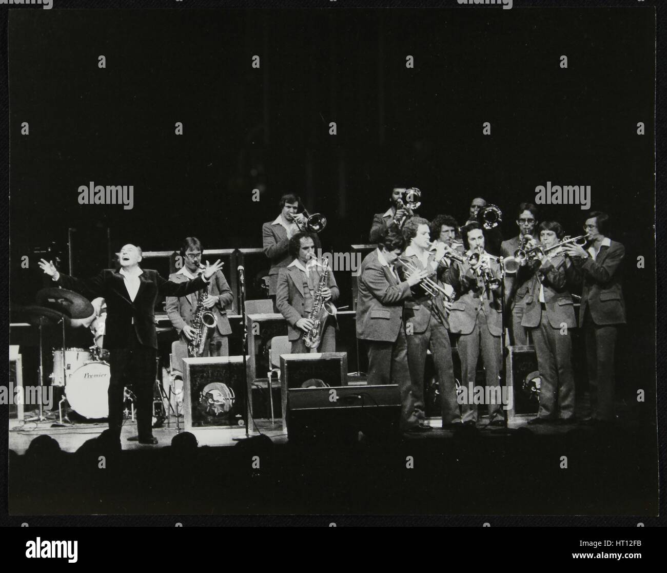 Woody Herman and his orchestra in concert at the Forum Theatre, Hatfield, Hertfordshire, 1980. Artist: Denis Williams Stock Photo