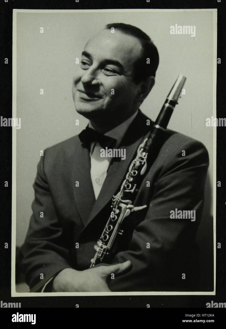 Portrait of American clarinetist Peanuts Hucko, 1950s. Artist: Denis Williams Stock Photo
