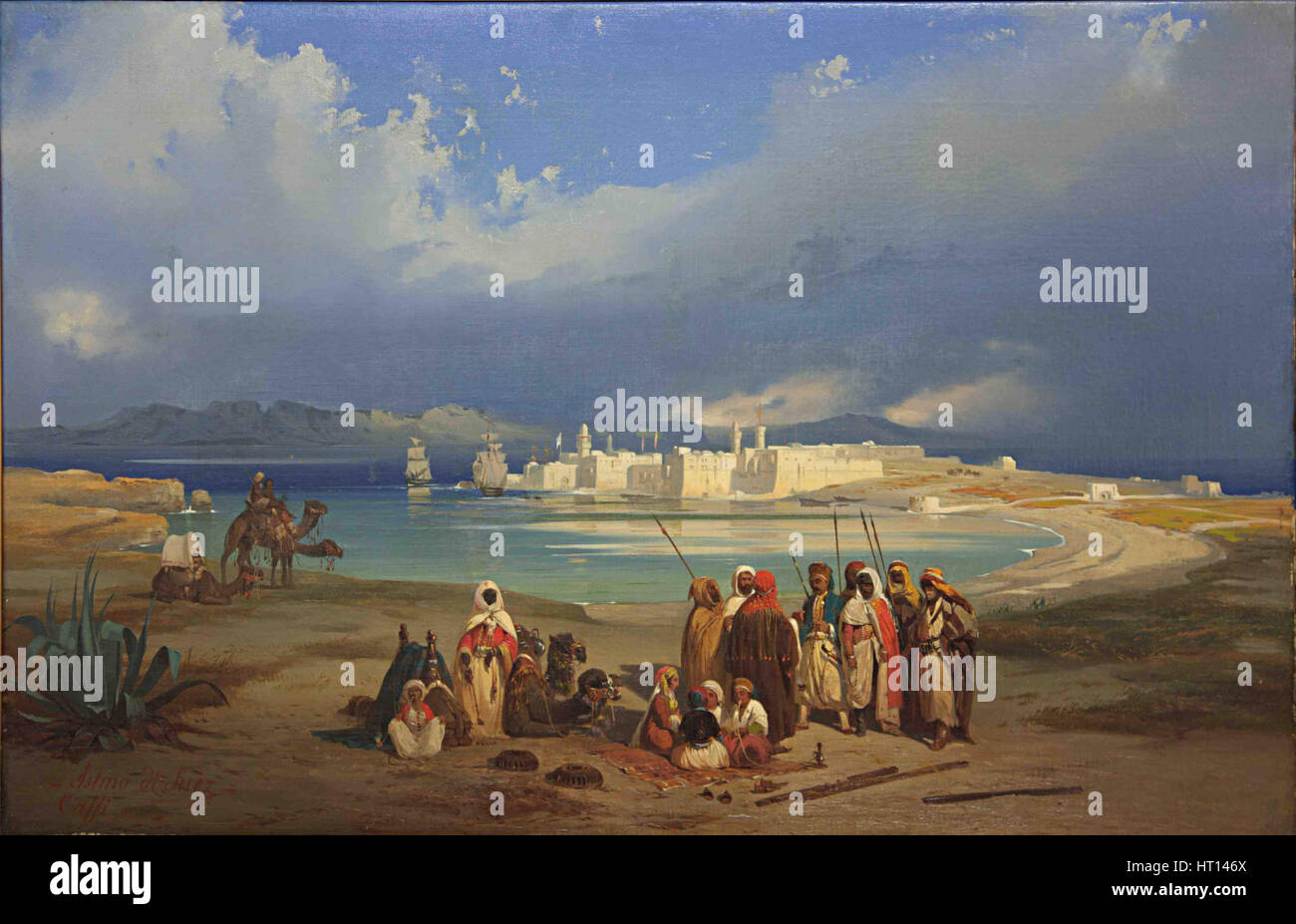 The Isthmus of Suez, ca 1845. Artist: Caffi, Ippolito (1814-1866) Stock Photo