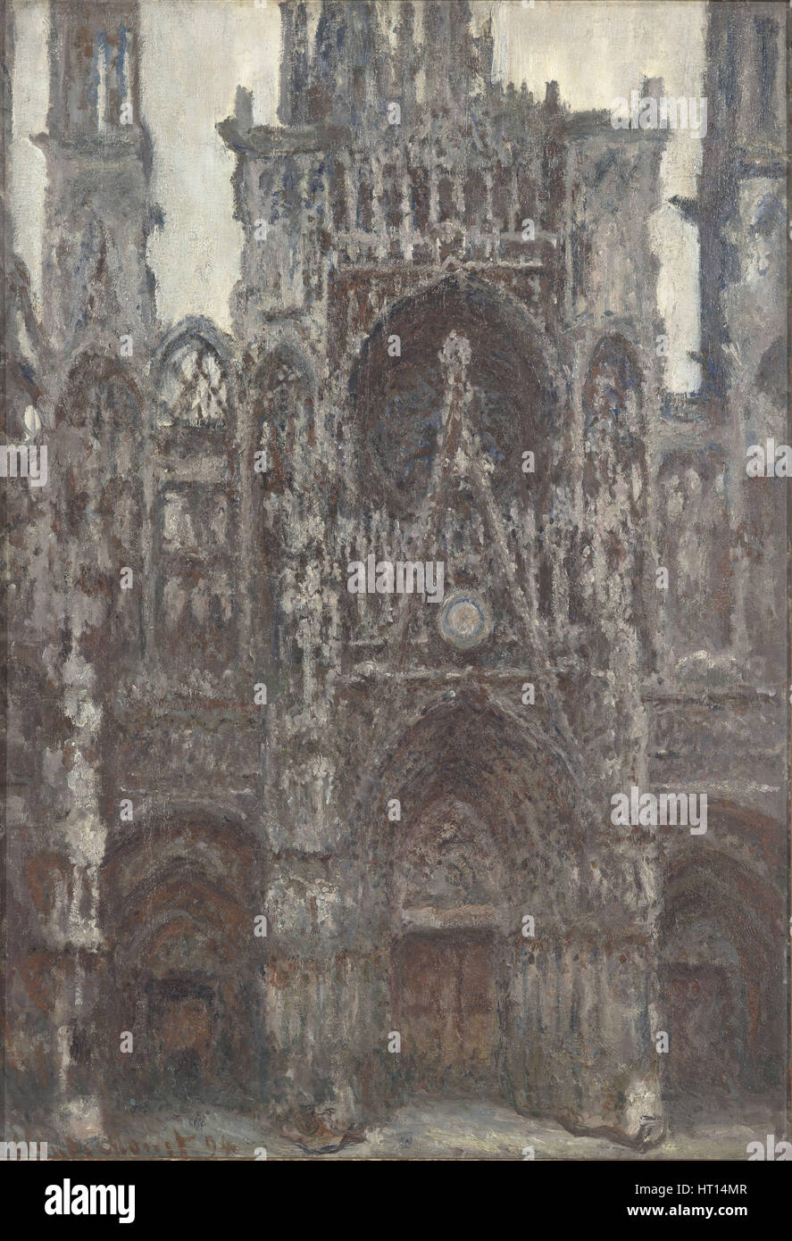 The Rouen Cathedral. The portal as seen from the front, 1892. Artist: Monet, Claude (1840-1926) Stock Photo