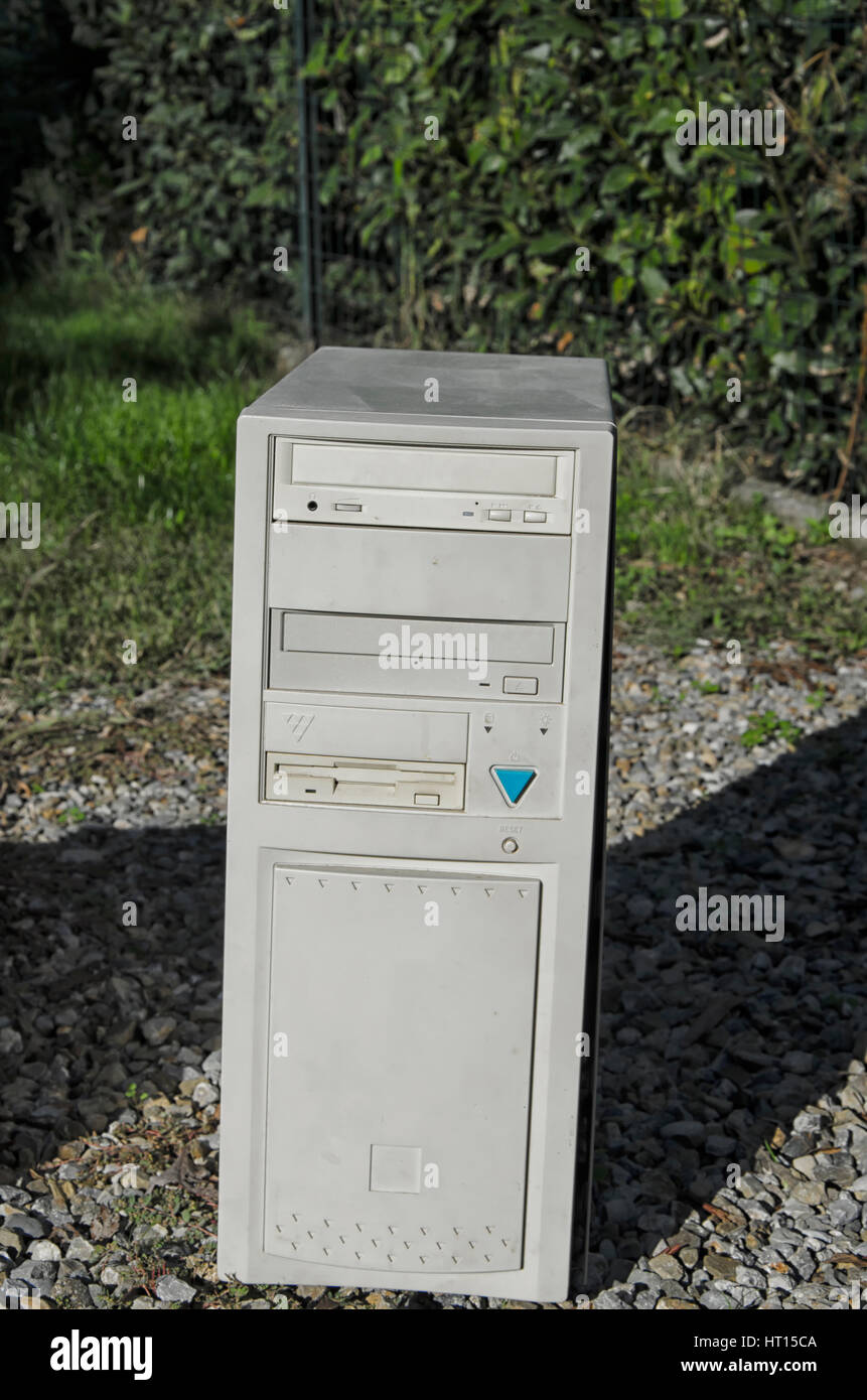 View of tower case of the nineties Stock Photo - Alamy