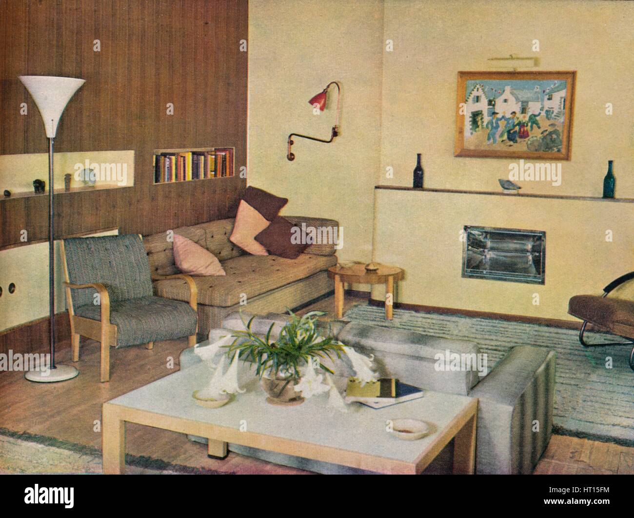 'Sitting room designed by Sege Chermayeff', c1941. Artist: Serge Chermayeff. Stock Photo