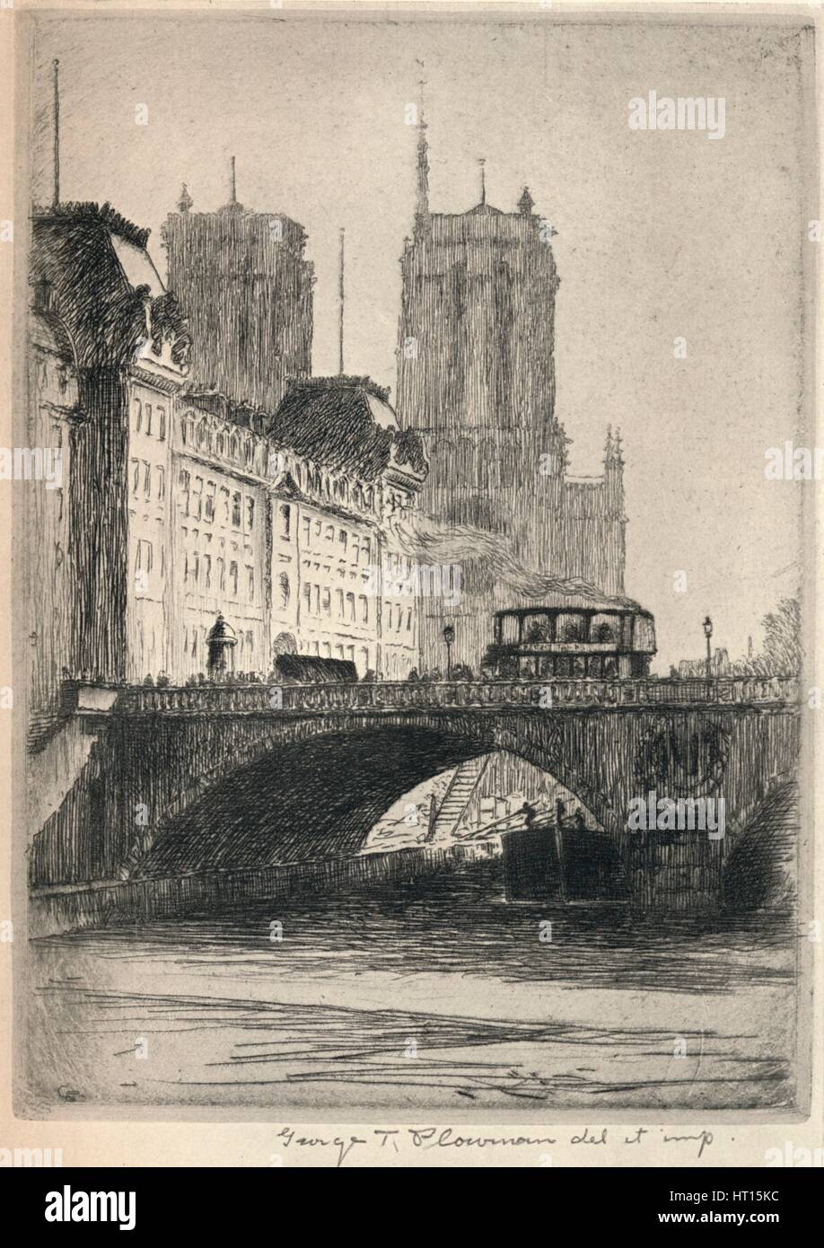 'The Towers of Notre-Dame', 1915. Artist: George T Plowman. Stock Photo