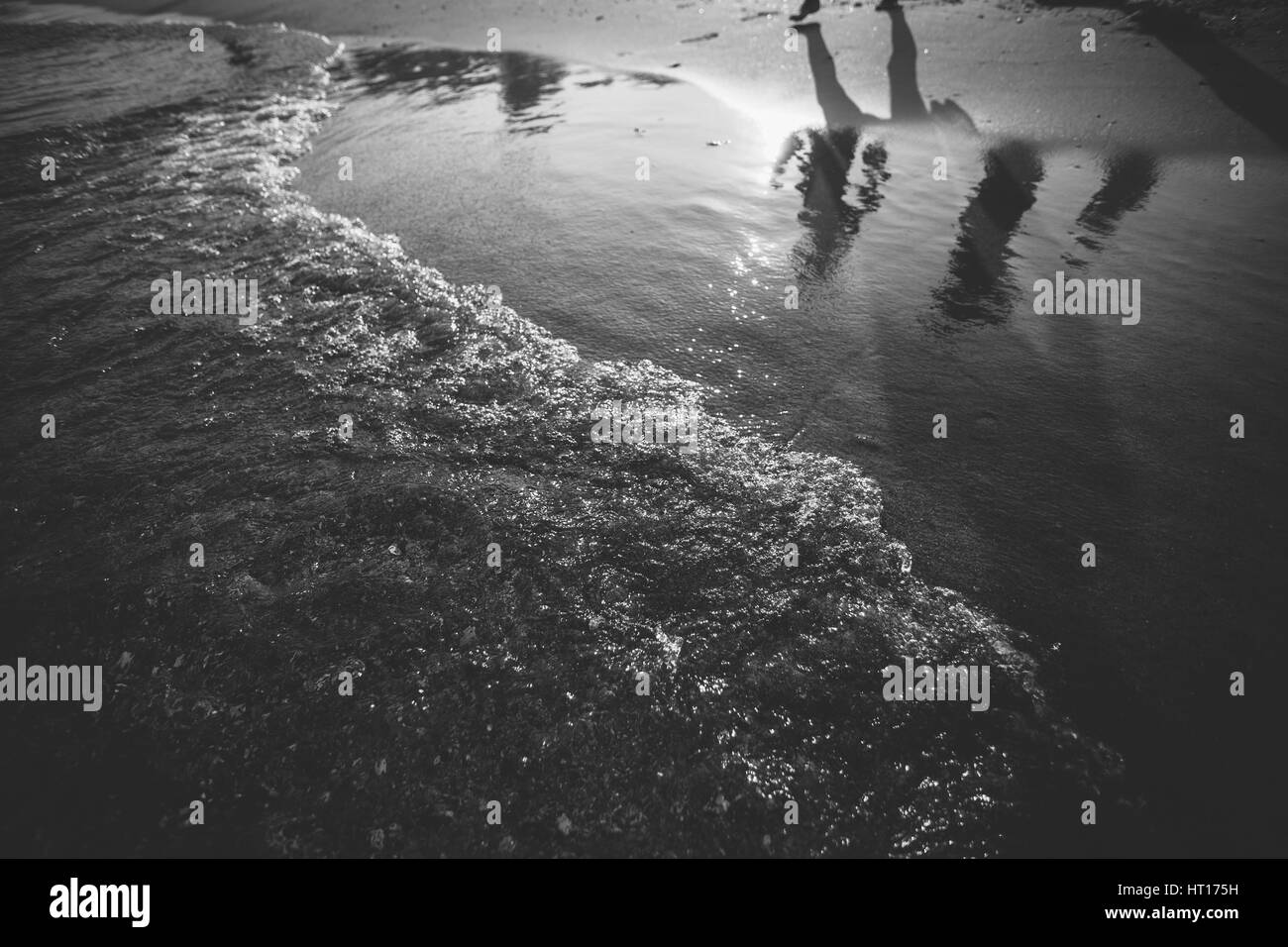 Soft wave ocean on Black and White Stock Photos & Images - Alamy