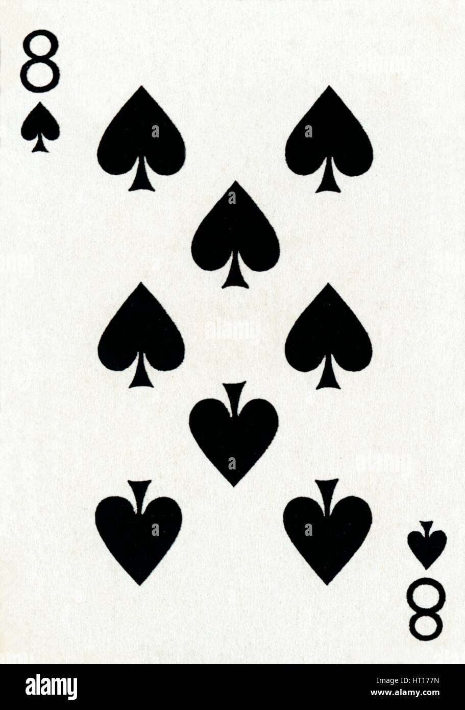 8 of Spades from a deck of Goodall & Son Ltd. playing cards, c1940. Artist: Unknown. Stock Photo
