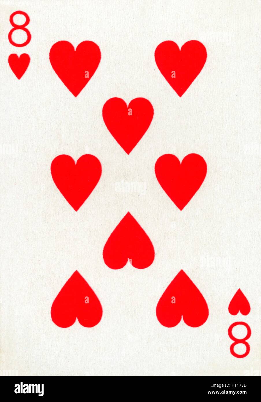 8 of Hearts from a deck of Goodall & Son Ltd. playing cards, c1940