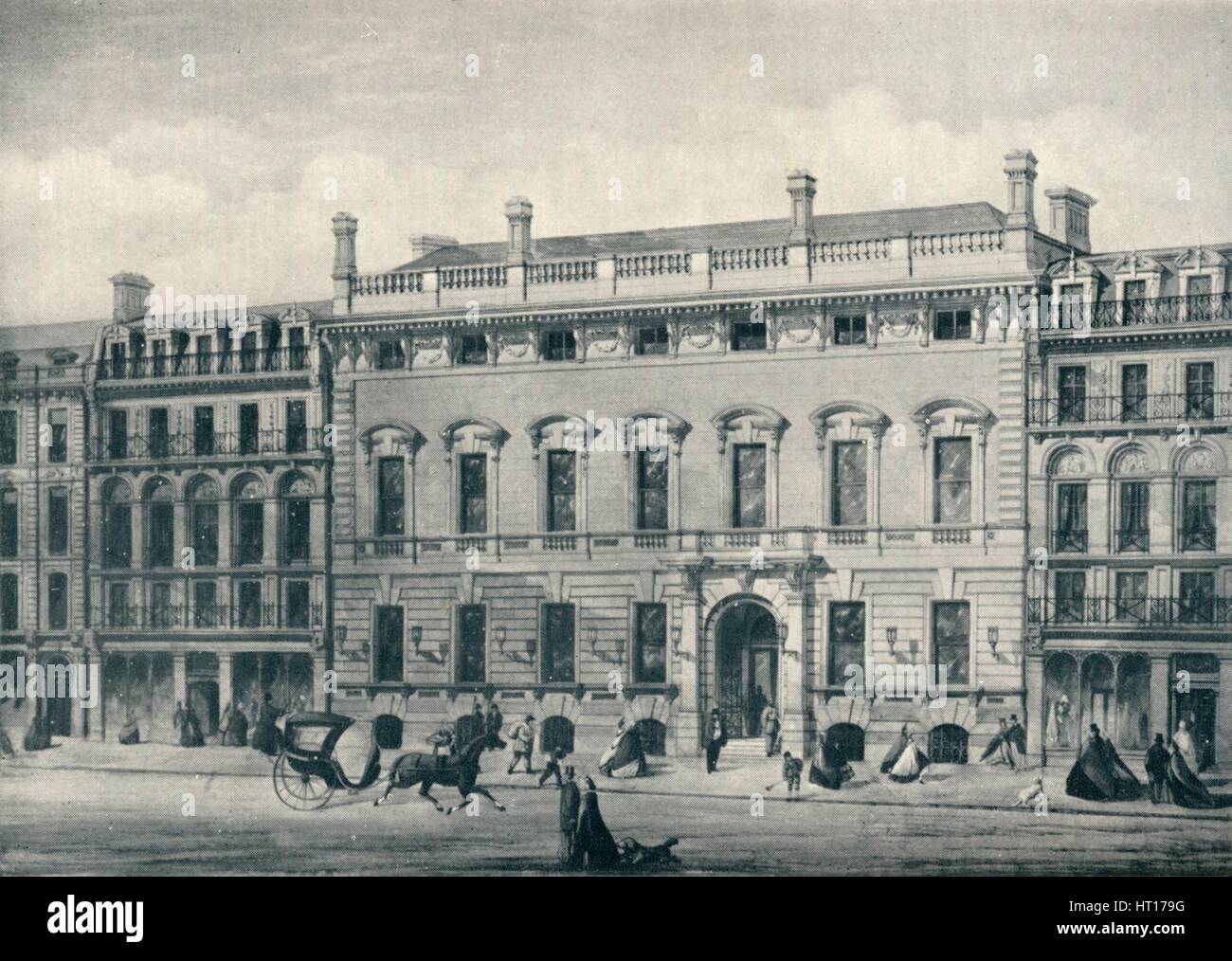'Garrick Club and Adjoining Buildings', c1860. Artist: Frederick Marrable. Stock Photo