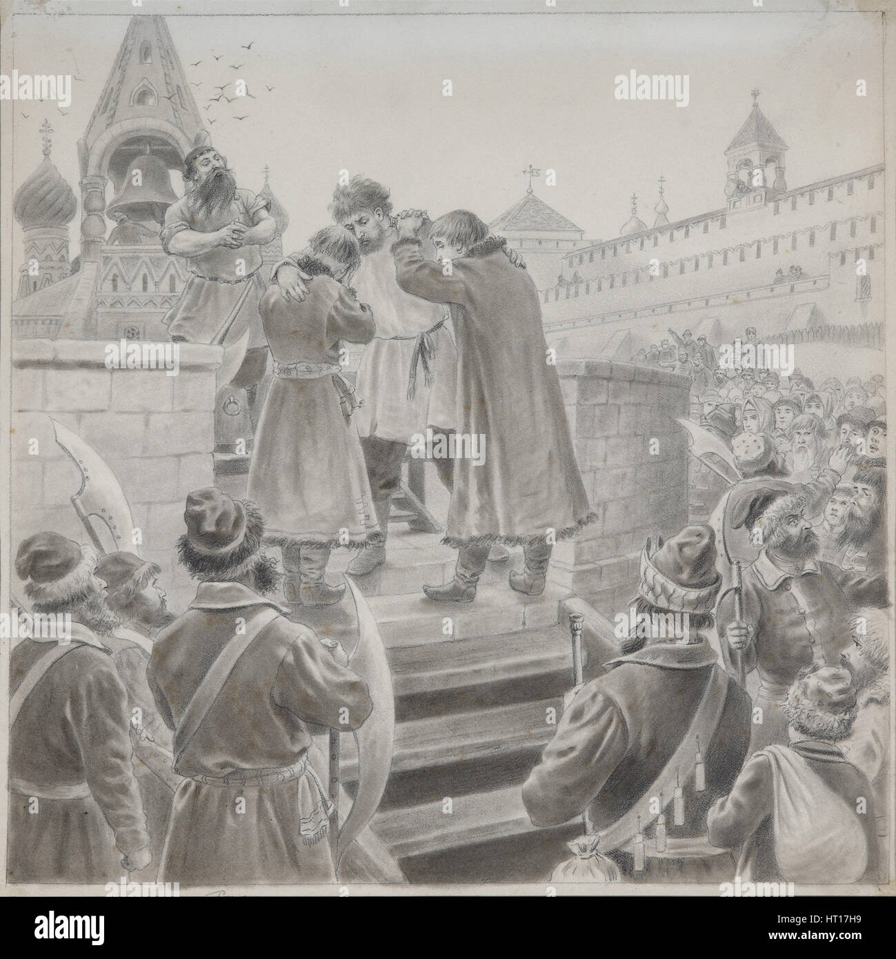 Illustration to the poem The Song of the Merchant Kalashnikov by M. Lermontov . Artist: Korovin, Pyotr Ivanovich (1857-1919) Stock Photo