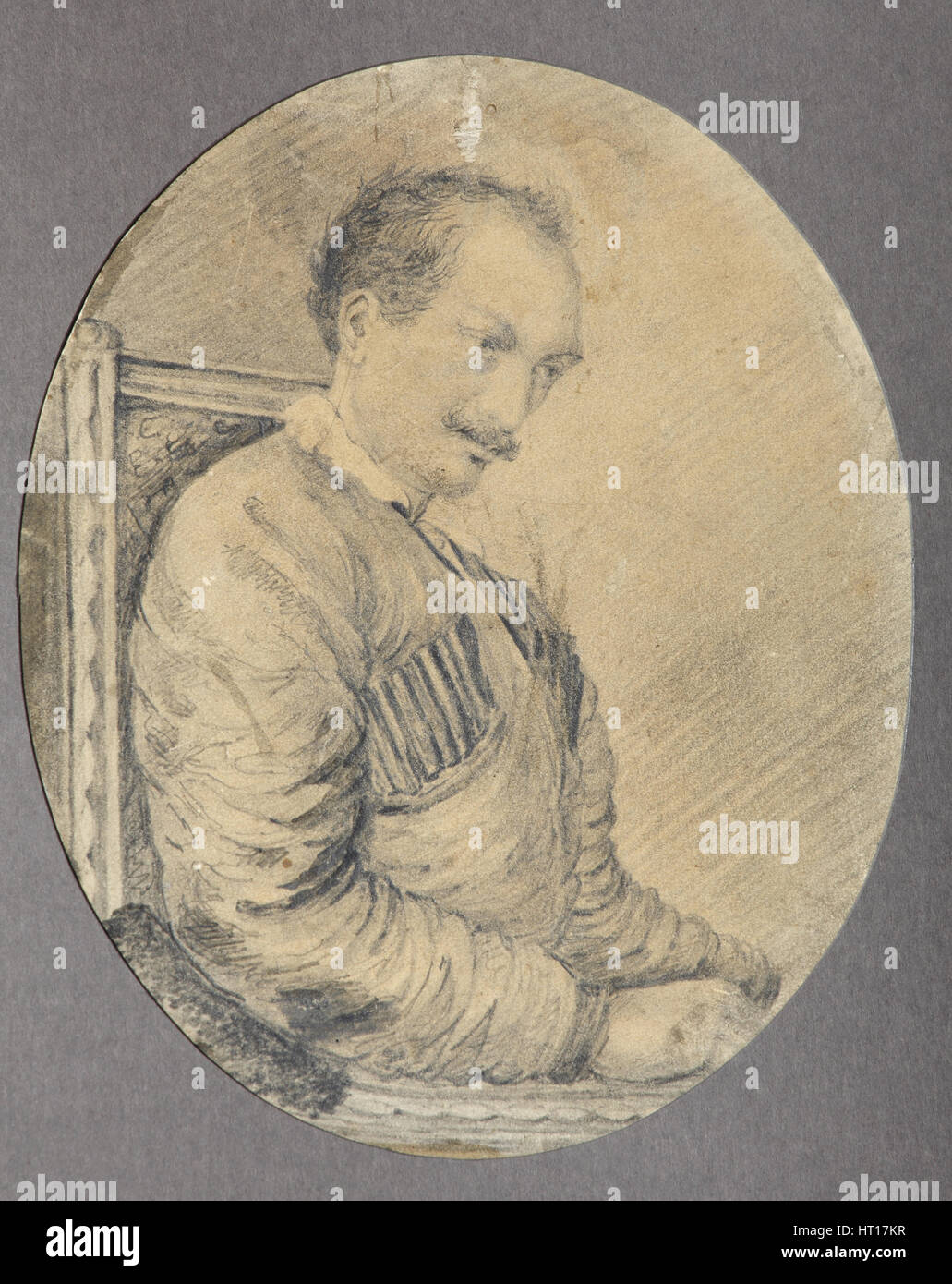 Portrait of the poet, Decembrist Count Alexander I. Odoevsky (1802-1839), 1837-1839. Artist: Anonymous Stock Photo