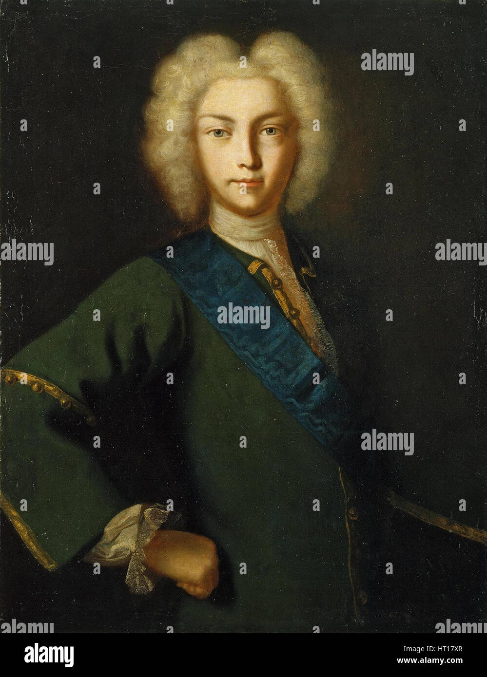 Portrait of the Tsar Peter II of Russia (17151730), 18th century. Artist Anonymous Stock Photo