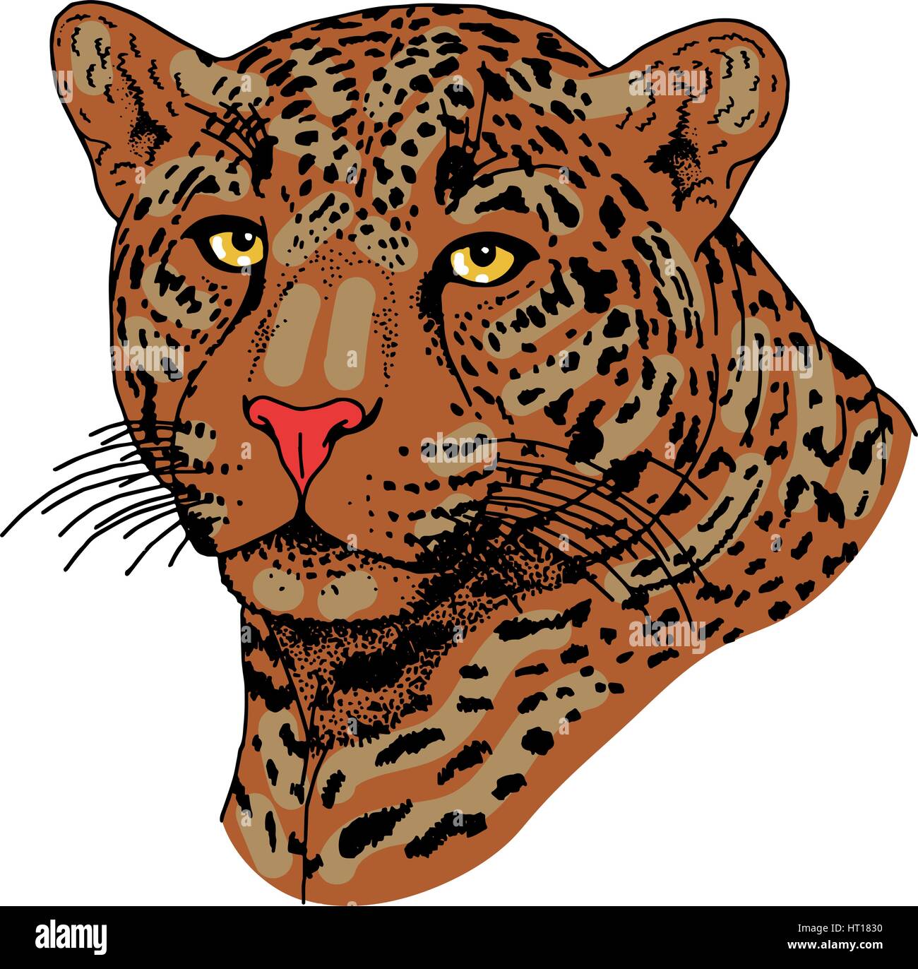Leopard face tattoo ,Vector illustration, print fashion Stock Vector ...