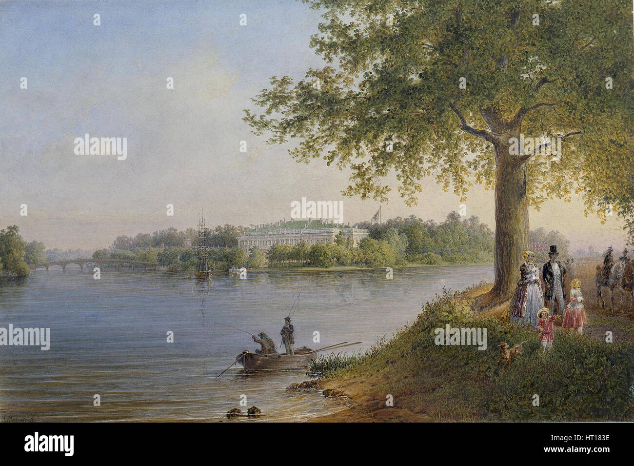 View of the Kamennoostrovsky Palace in St Petersburg, 1847. Artist: Sadovnikov, Vasily Semyonovich (1800-1879) Stock Photo