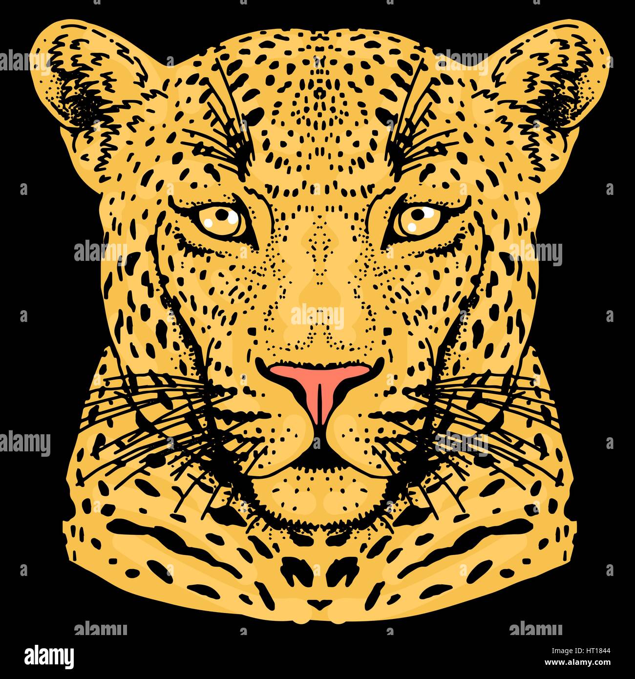 Leopard face tattoo ,Vector illustration, print fashion Stock Vector ...
