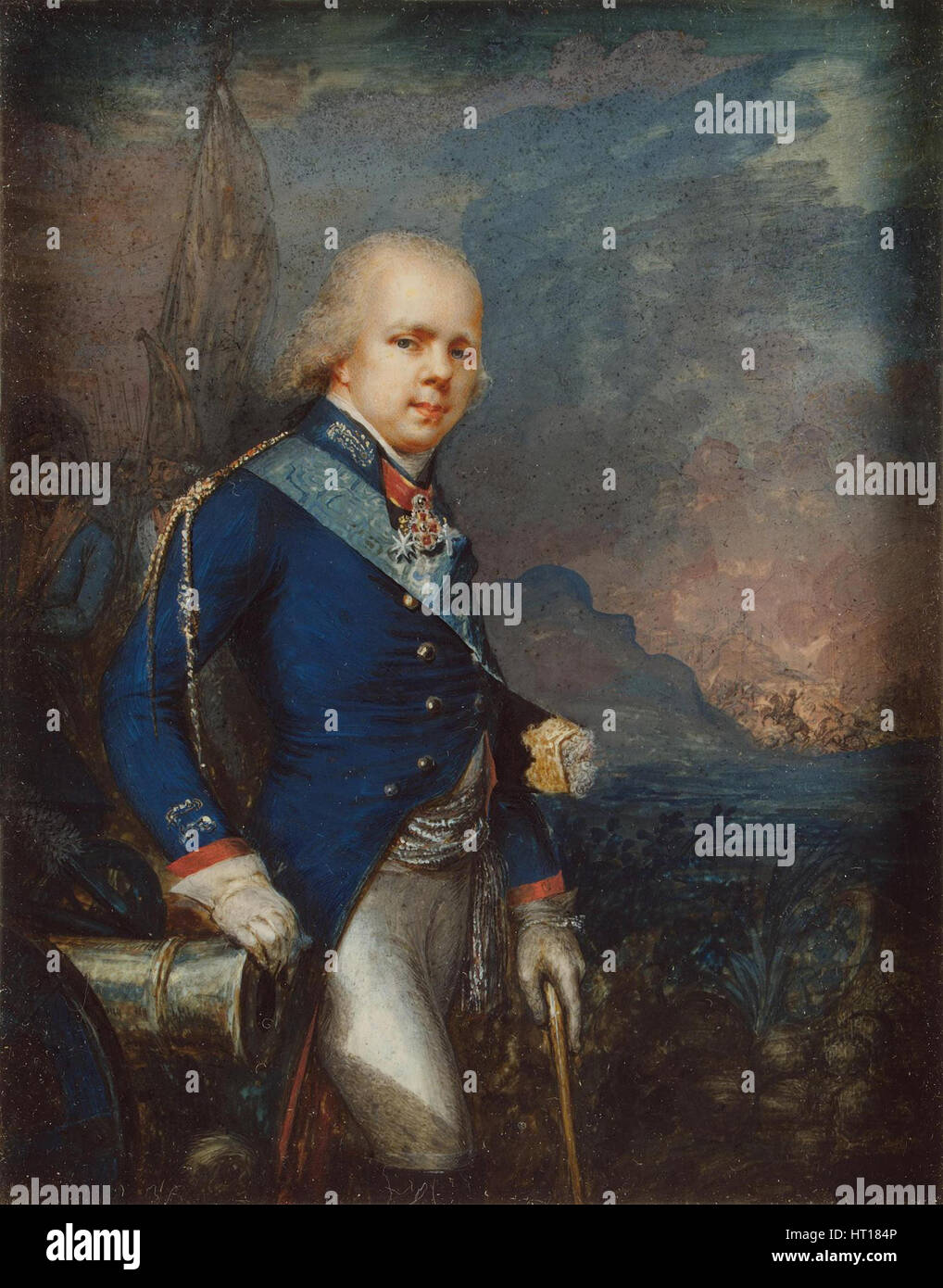 Portrait of Grand Duke Constantine Pavlovich of Russia (1779-1831) before the Battle of Novi, 1799. Artist: Anonymous Stock Photo