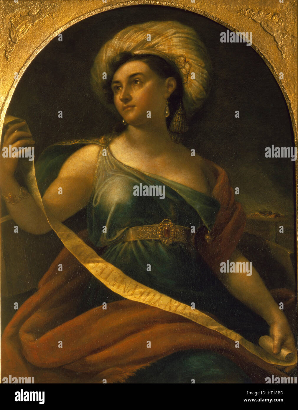 Portrait of the actress Ekaterina Semyonova (1786-1849) as Delphic Sibyl, 1828. Artist: Kiprensky, Orest Adamovich (1782-1836) Stock Photo