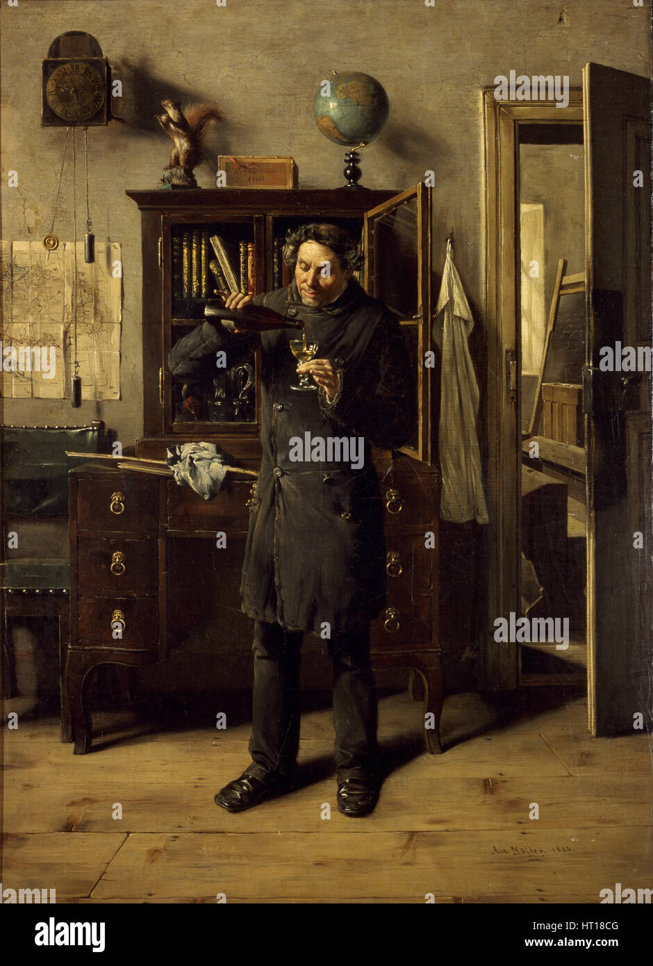 Teacher Drunkard, 1882. Artist: Müller, Anton Eduard (1853-1897) Stock Photo