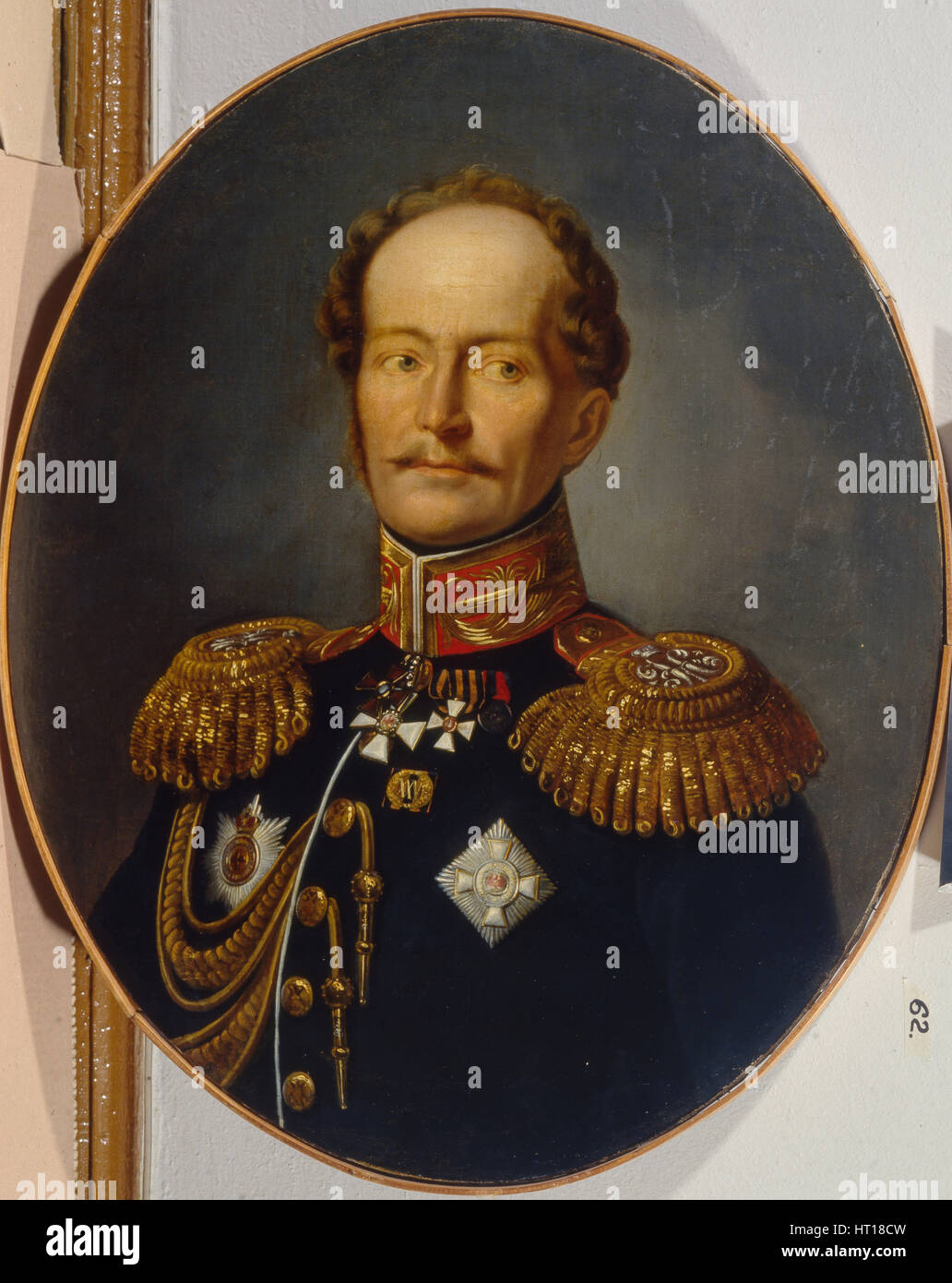 Portrait of the Adjutant General Karl Karlovich Merder (1787-1834), 1820s. Artist: Anonymous Stock Photo
