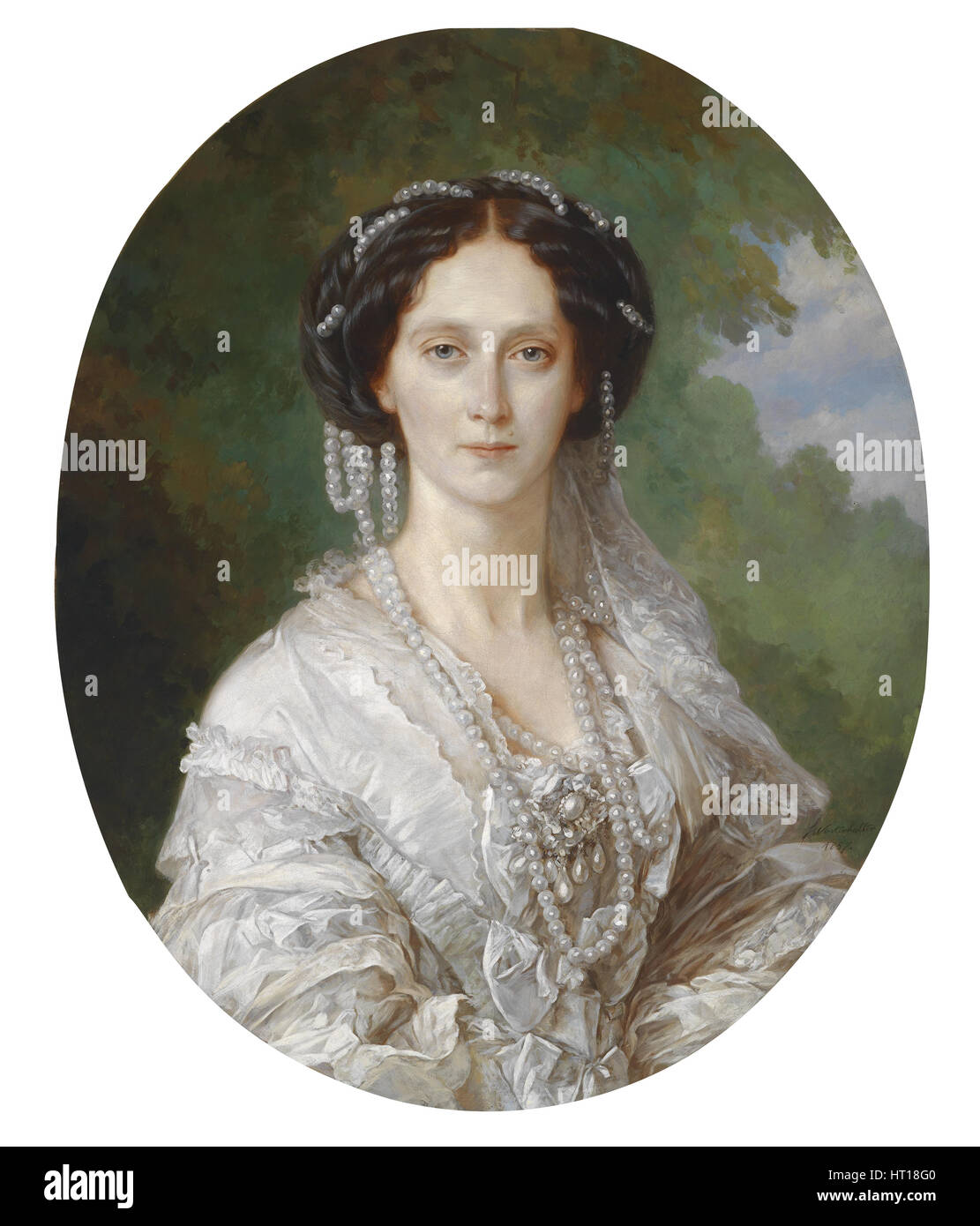 Portrait of Maria Alexandrovna (1824-1880), Empress of Russia, 1857. Artist: Winterhalter, Franz Xavier (1805-1873) Stock Photo