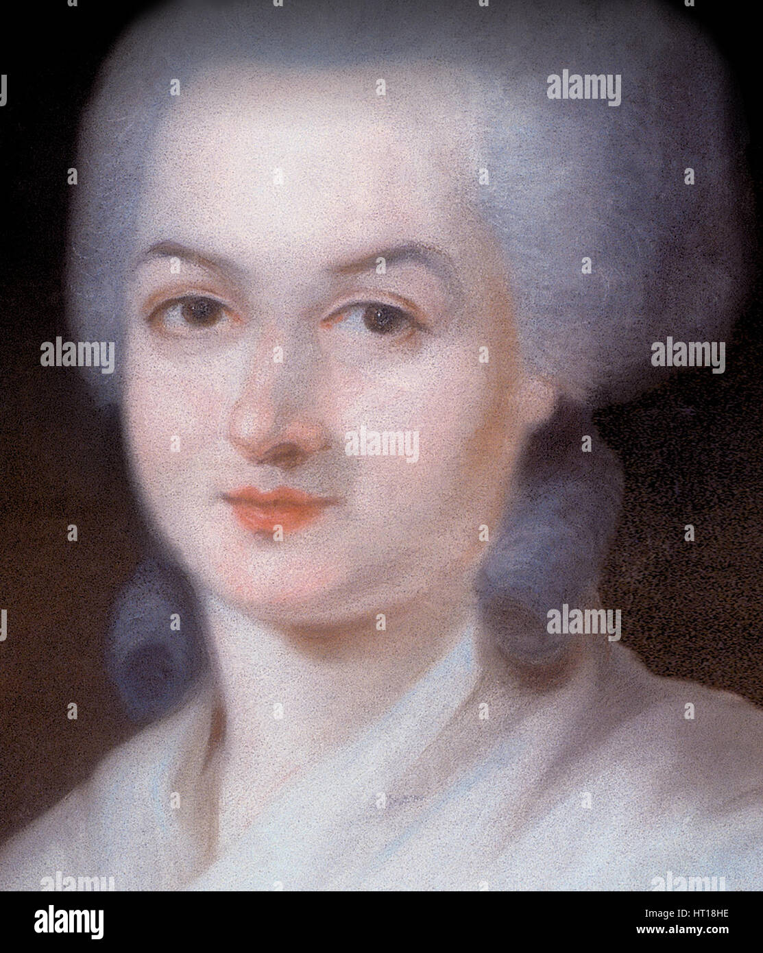 Portrait of Olympe de Gouges (Detail), Late 18th century. Artist: Kucharski, Alexandre (1741-1819) Stock Photo