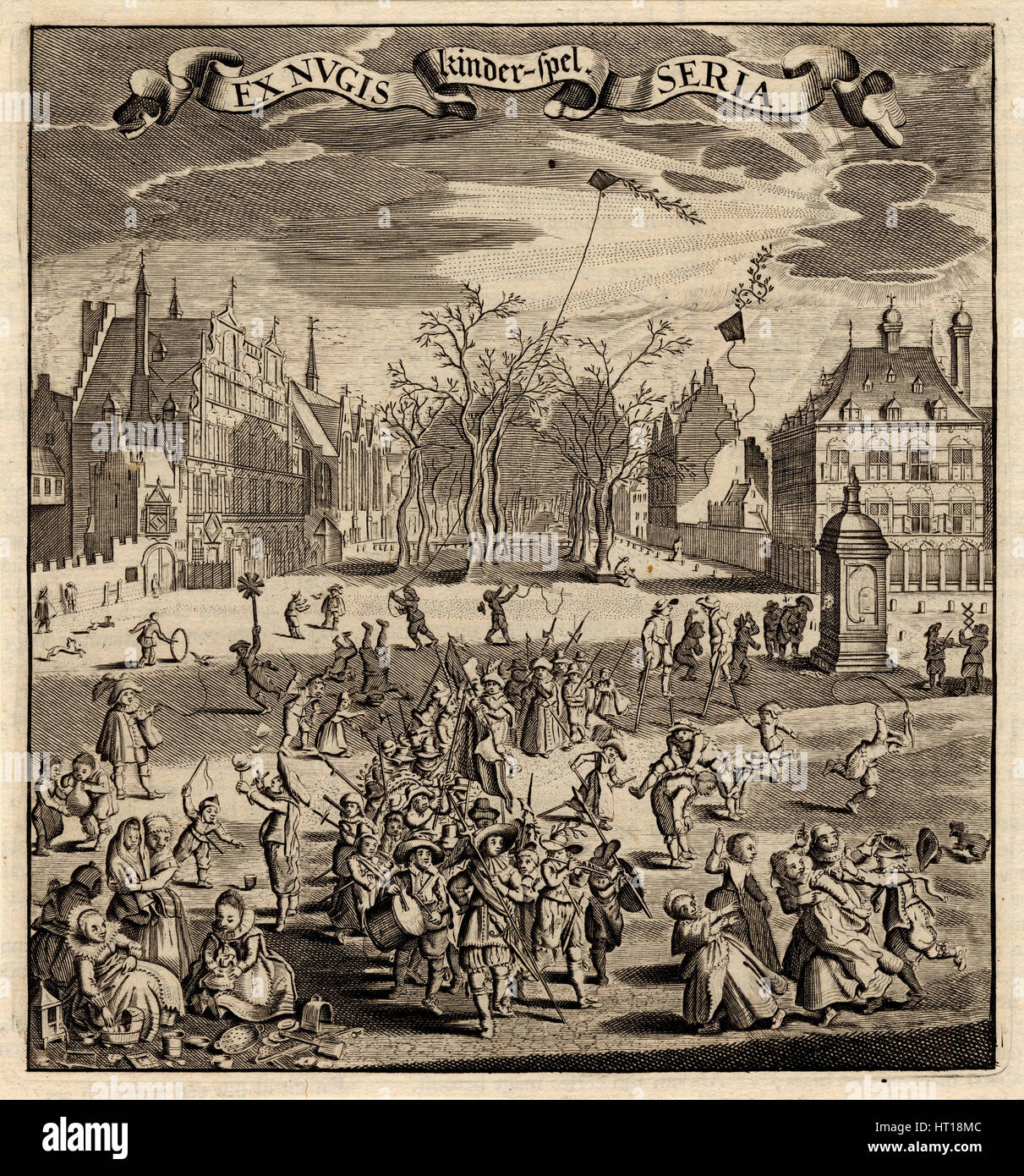 Ex Nugis. Children's Games. Artist: Sillemans, Experiens (1611-1653) Stock Photo