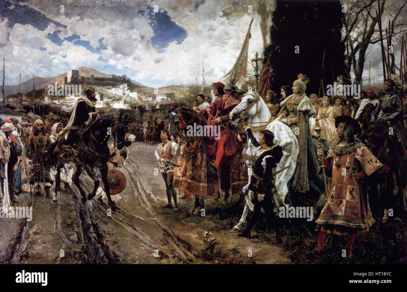 The Capitulation of Granada, 1882. Artist: Pradilla y Ortiz, Francisco (1848-1921) Stock Photo