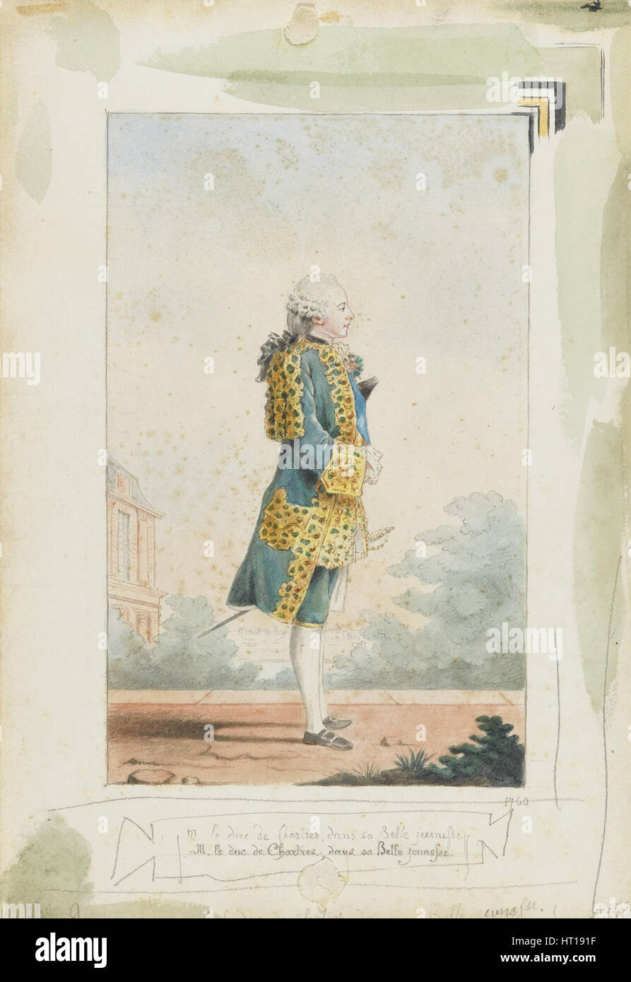 Louis Philippe II, Duke of Chartres (1747-1793), 1760. Artist: Carmontelle, Louis (1717-1806) Stock Photo