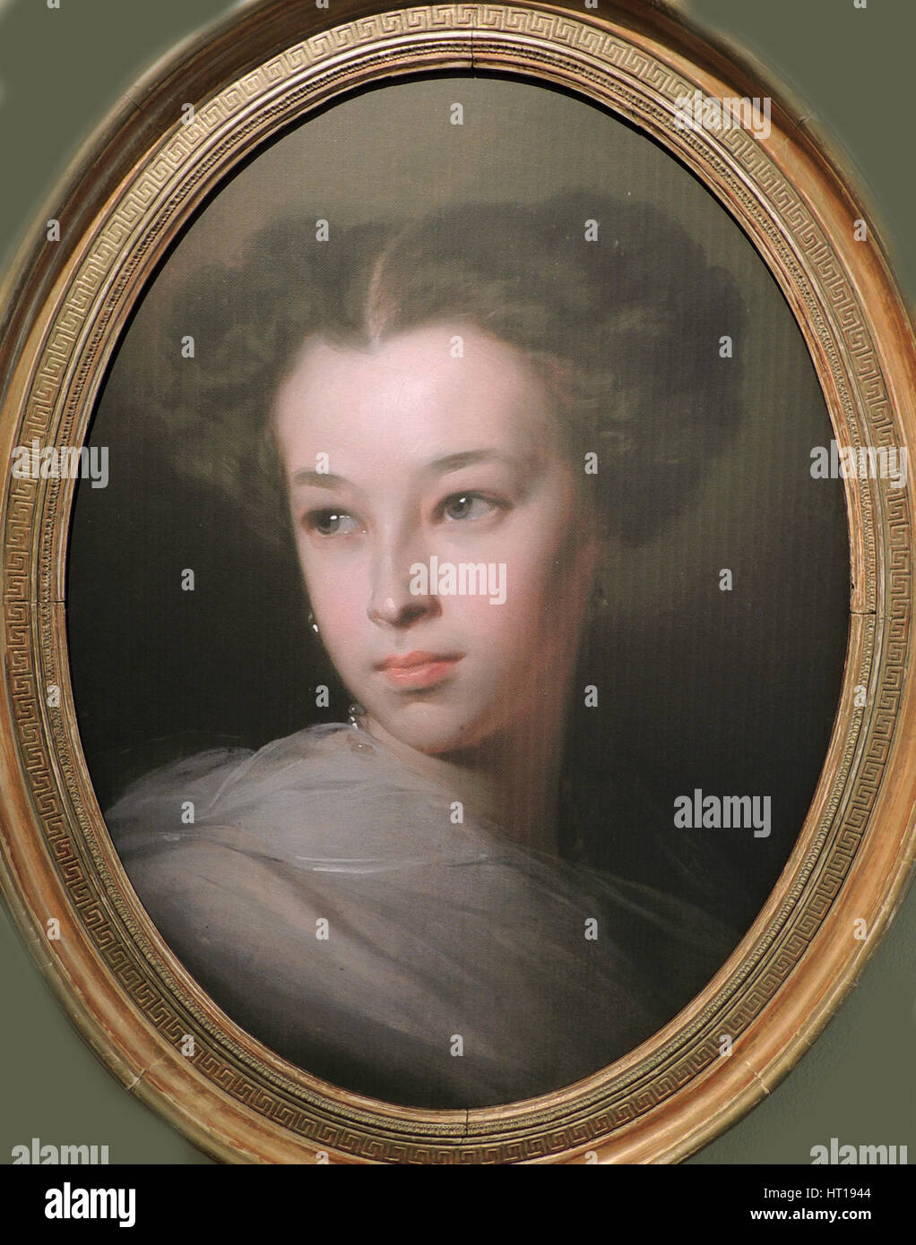 Portrait of Natalia Alexandrovna Pushkina, Countess of Merenberg (1836-1913), Daughter of poet, 1849 Artist: Makarov, Ivan Kosmich (1822-1897) Stock Photo