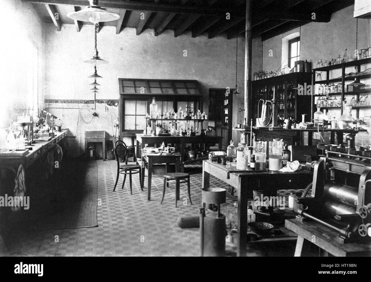 Laboratorium of Alfred Nobel at his Villa in Sanremo, 1890s. Artist: Anonymous Stock Photo