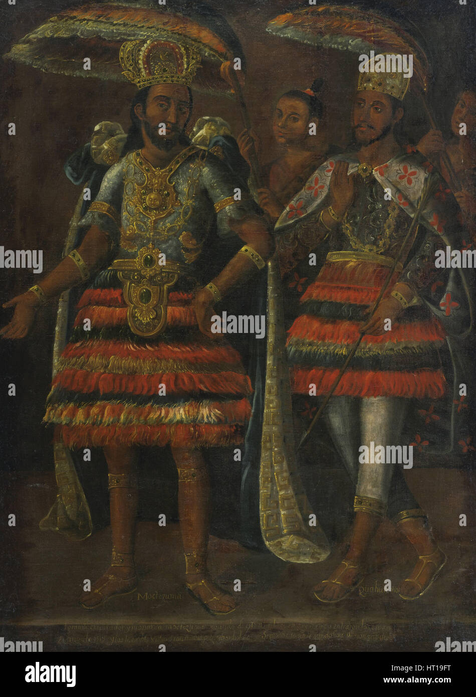 Portrait of Moctezuma and Cuauhtémoc, 17th century. Artist: Anonymous Stock Photo