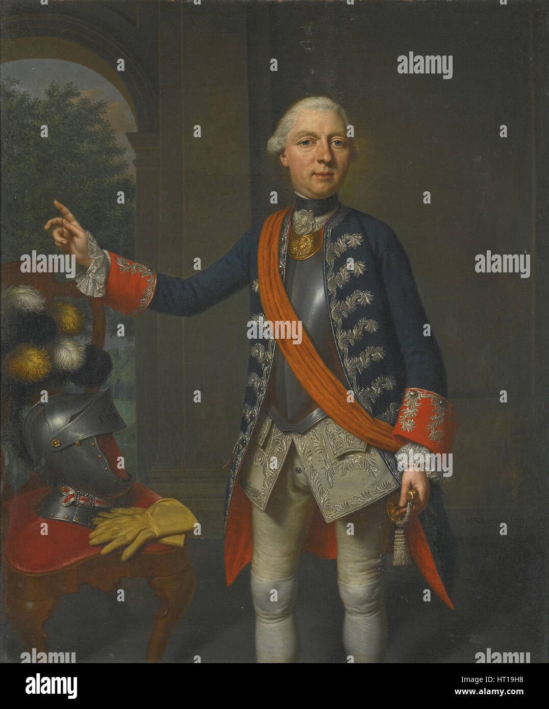 Portrait of Friedrich Wilhelm Ernst, Count of Schaumburg-Lippe (1724-1777), 1763. Artist: Verheyden, Mattheus (1700-1777) Stock Photo