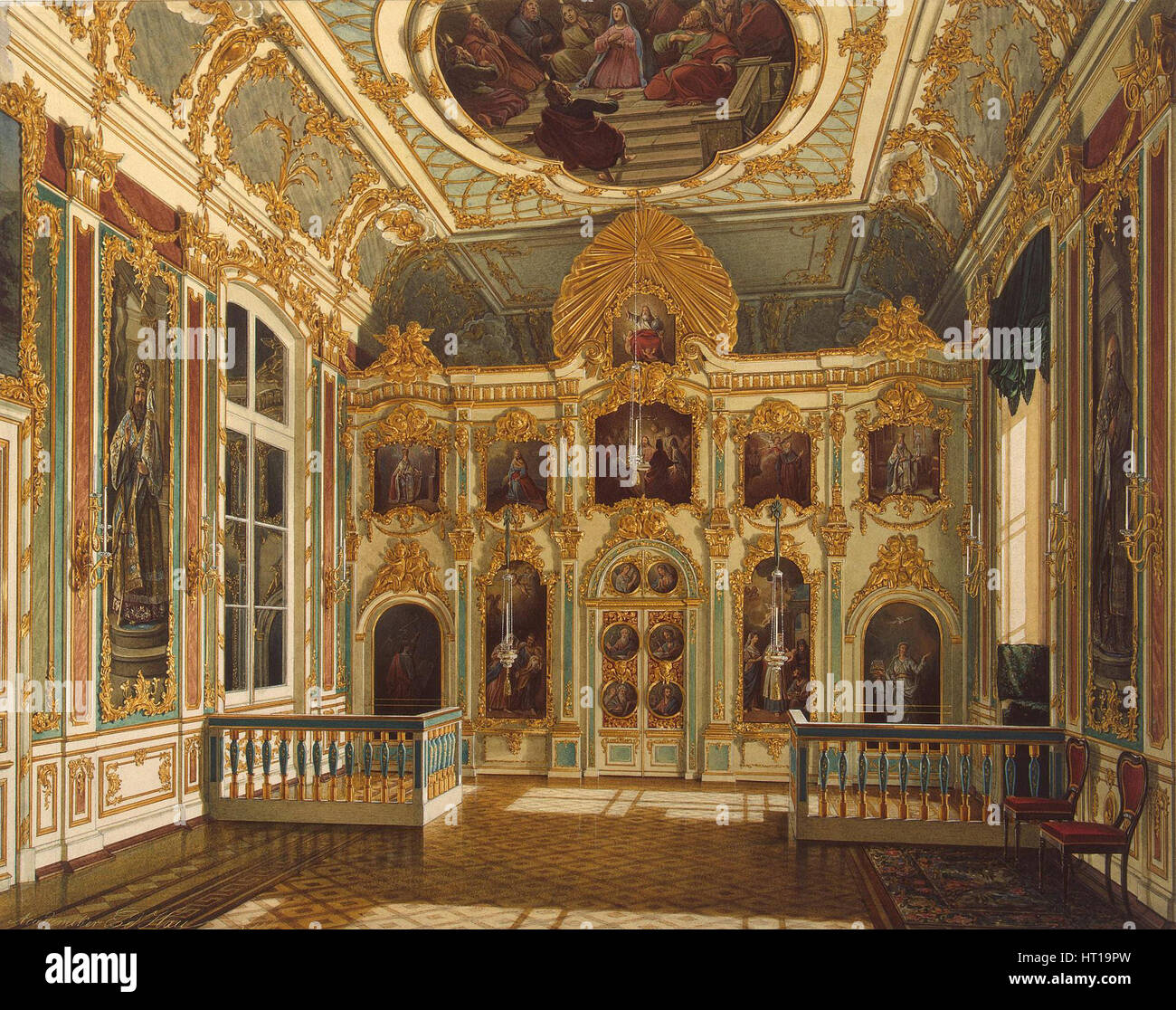 View of the Small Church in the Winter Palace, 1862. Artist: Hau ...