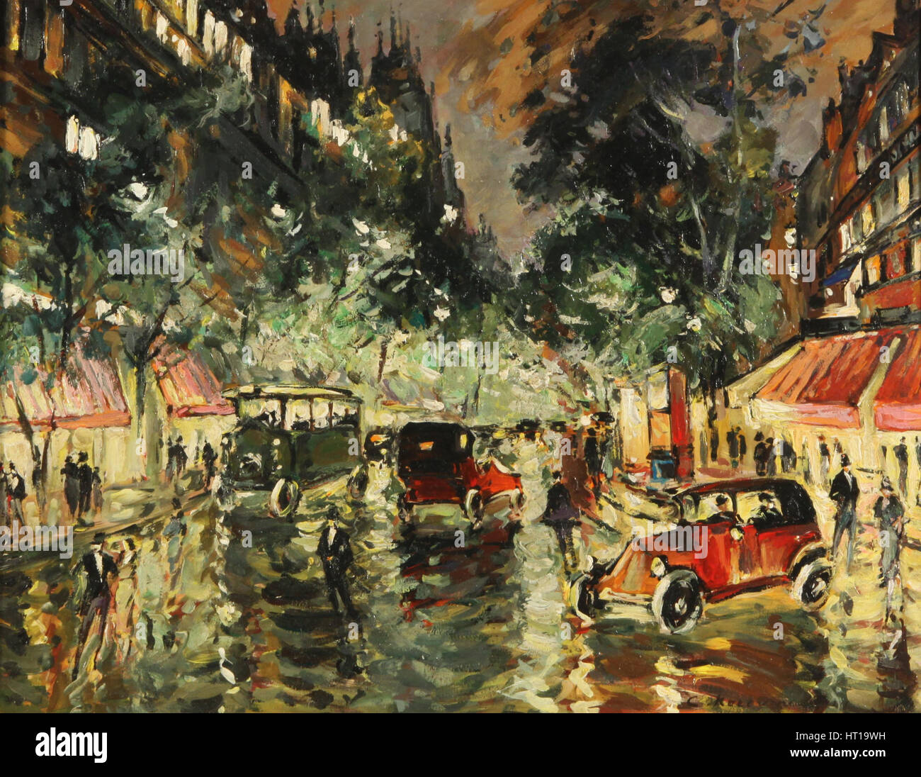 Rainy Night in Paris, 1930s. Artist: Korovin, Konstantin Alexeyevich (1861-1939) Stock Photo