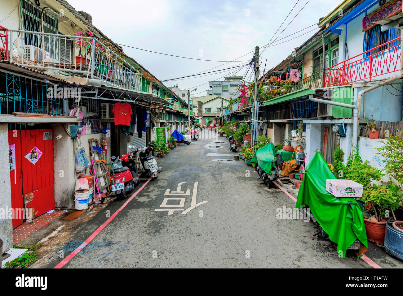 CHIAYI, TAIWAN - NOVEMBER 22: This is an old residential housing area in the suburbs of Chiayi city on November 22, 2016 in Chiayi Stock Photo