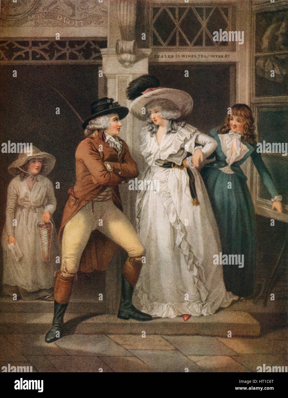 'The Tavern Door, Laetitia Deserted by her Seducer is Thrown on the Town', 1789. Artist: John Raphael Smith. Stock Photo