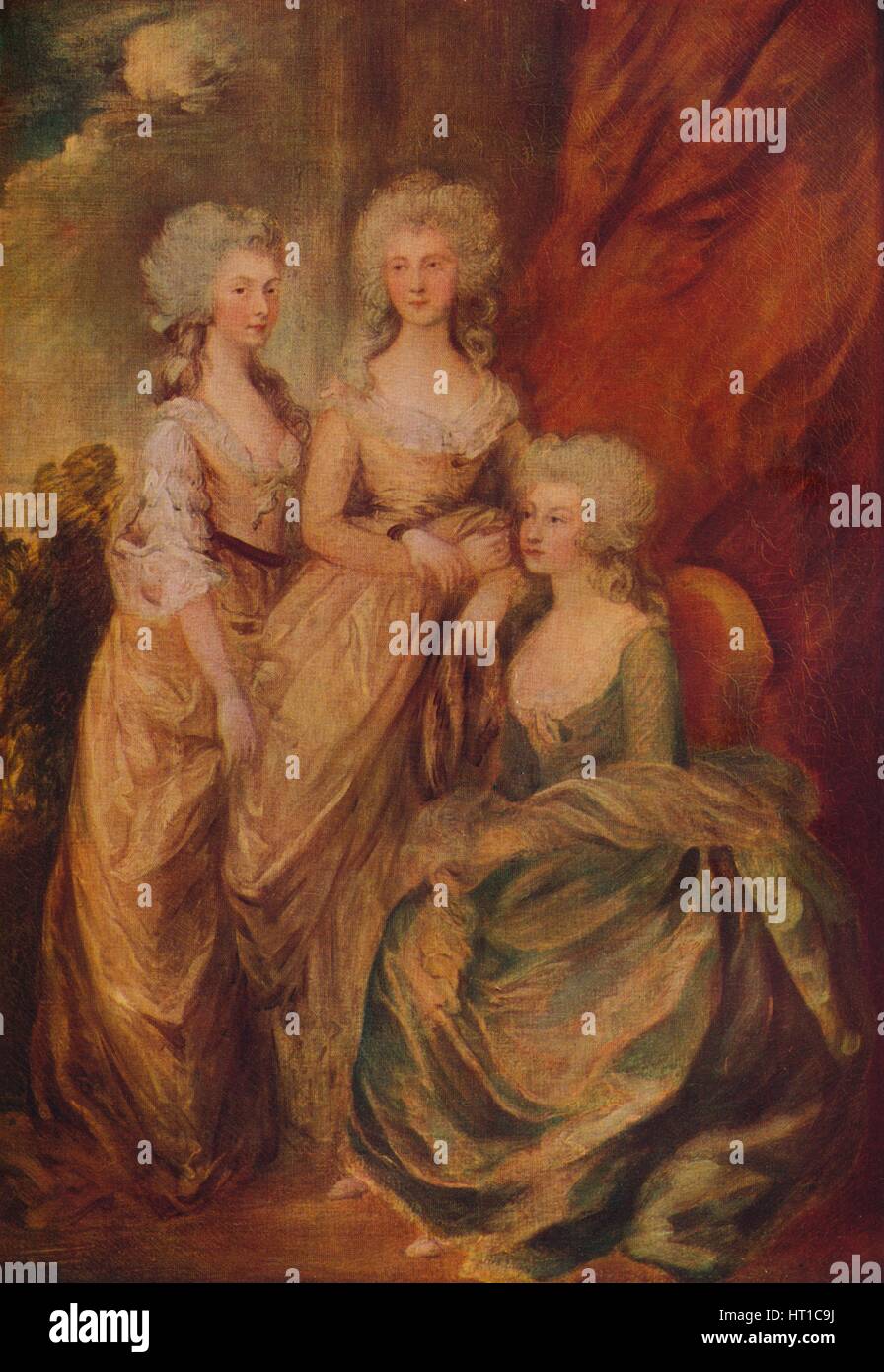 'The Three Eldest Princesses: Charlotte, Princess Royal, Augusta and Elizabeth', c1783. Artist: Thomas Gainsborough. Stock Photo