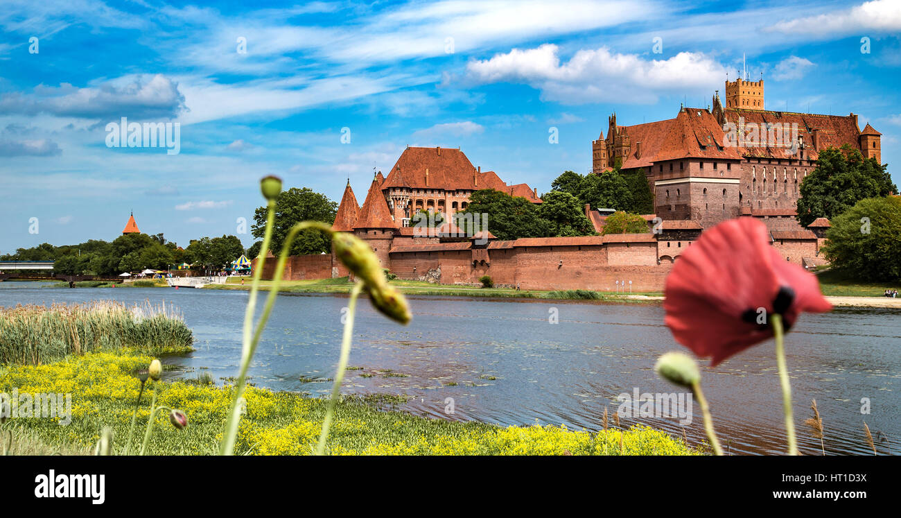 Malbork, Marienburg, the biggest medieval gothic castle of the Order of Teutonic Knights (Ordensritter) in Poland. Stock Photo