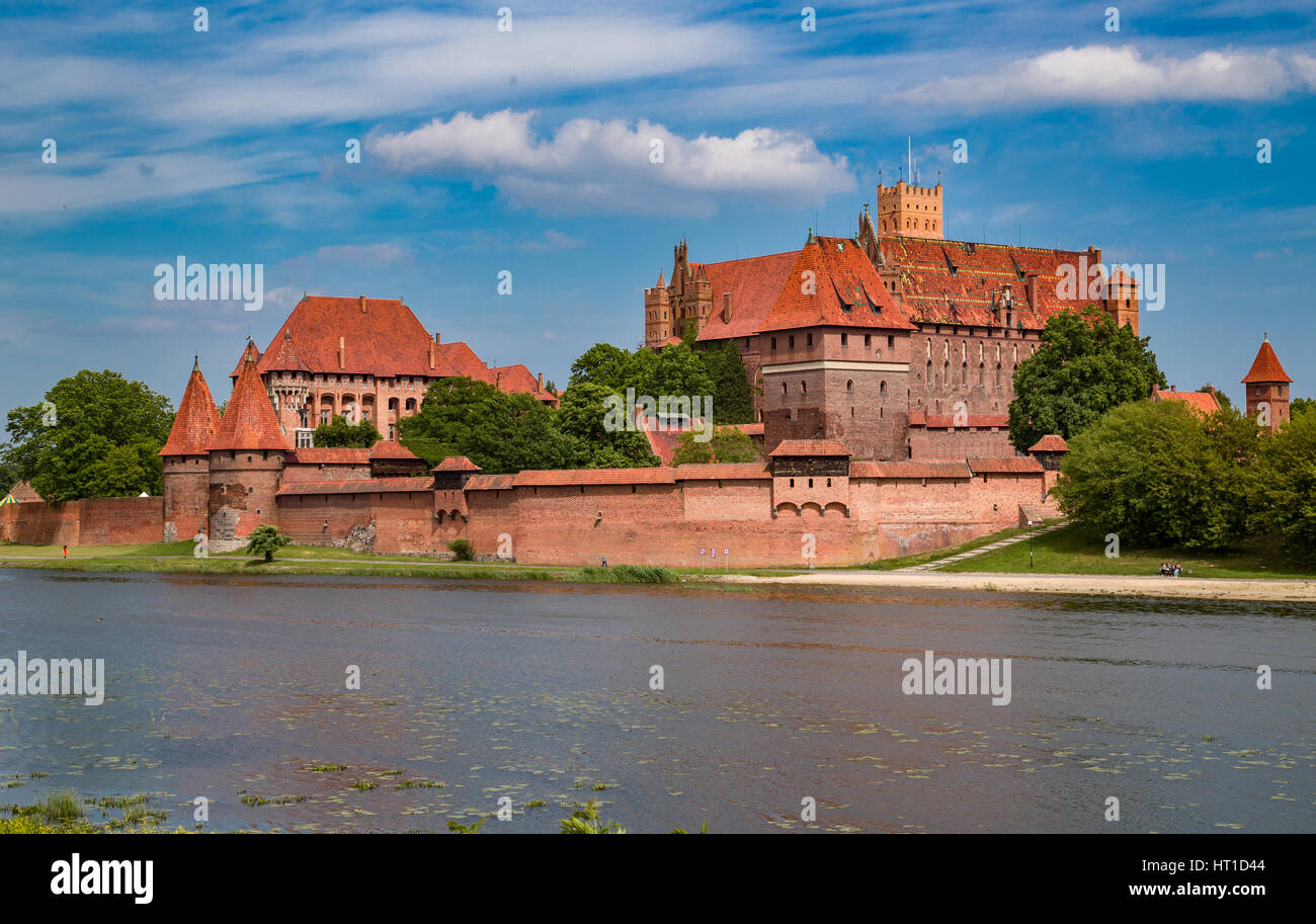 Malbork, Marienburg, the biggest medieval gothic castle of the Order of Teutonic Knights (Ordensritter) in Poland. Stock Photo