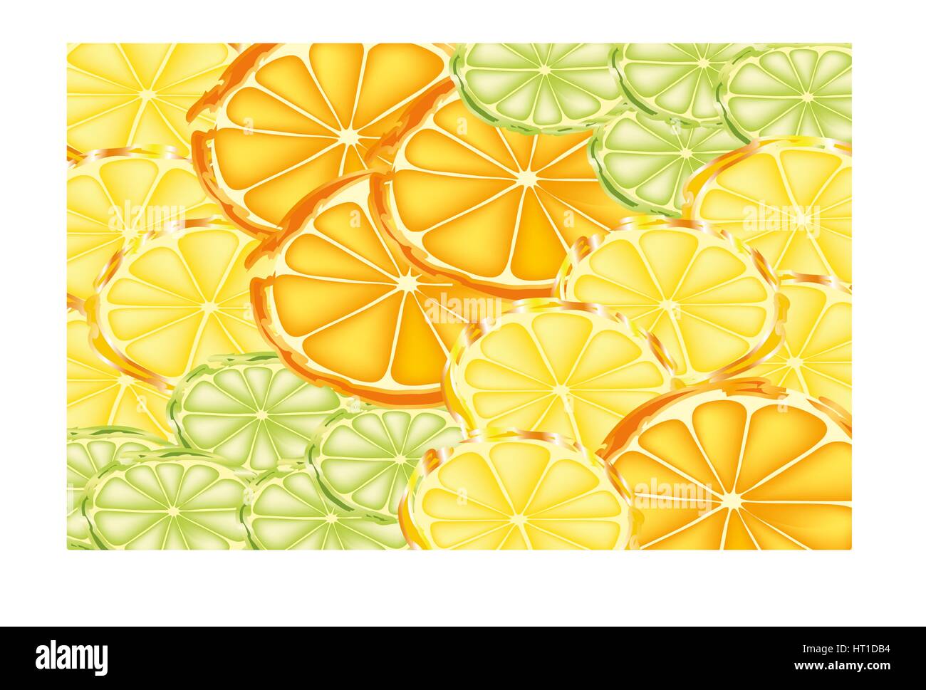 Slices of oranges, lemons, and limes Stock Photo