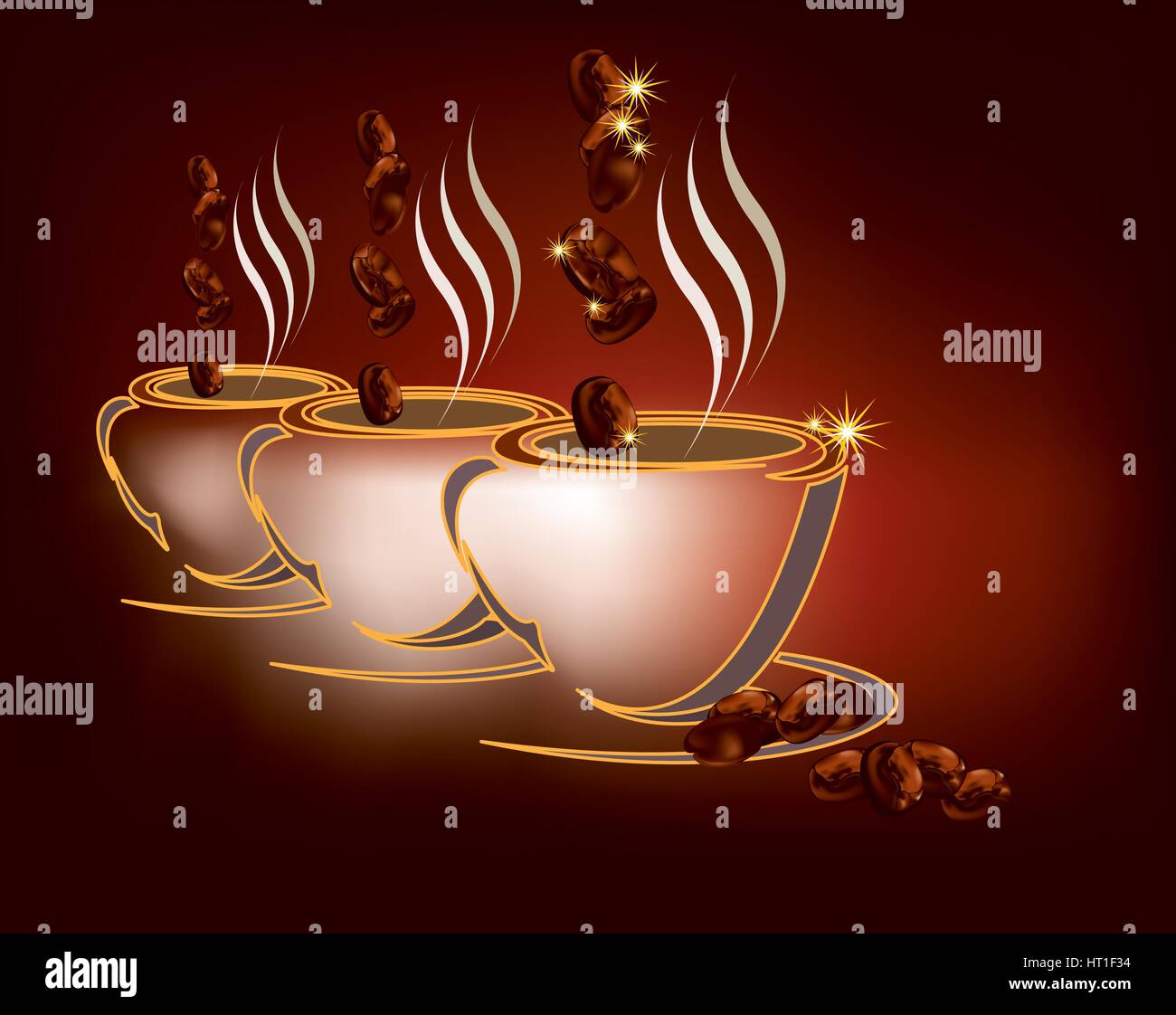 Coffee cup with beans Stock Vector Image & Art - Alamy
