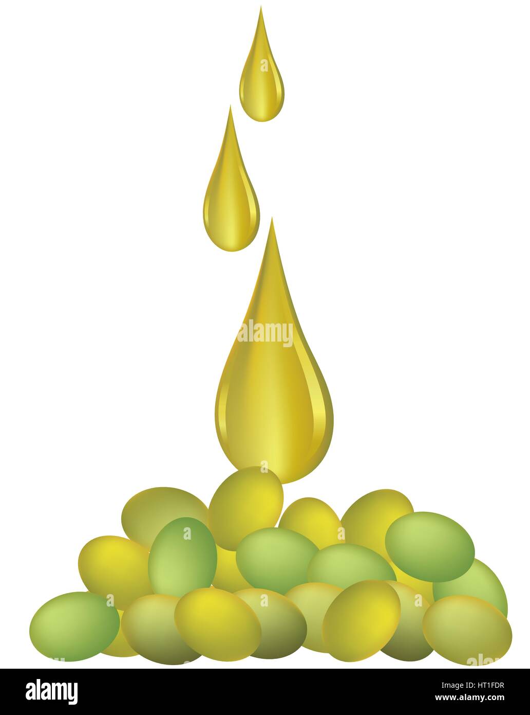 Olive oil drops with enclosing green olives Stock Vector Image & Art