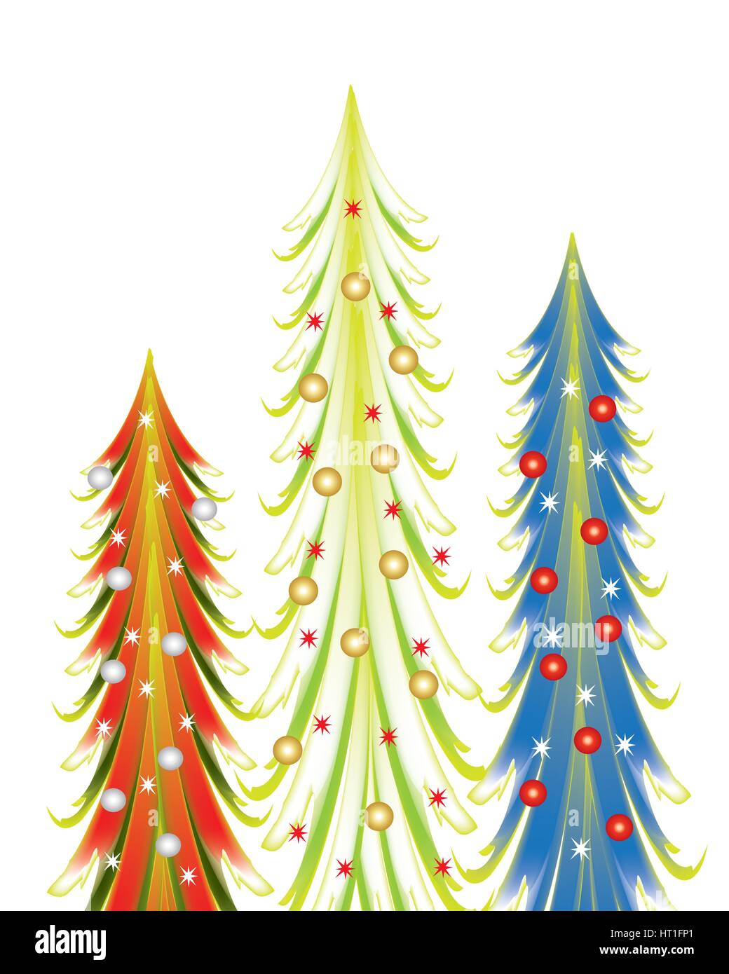 Colourful abstract Christmas trees with a stars Stock Vector Image ...
