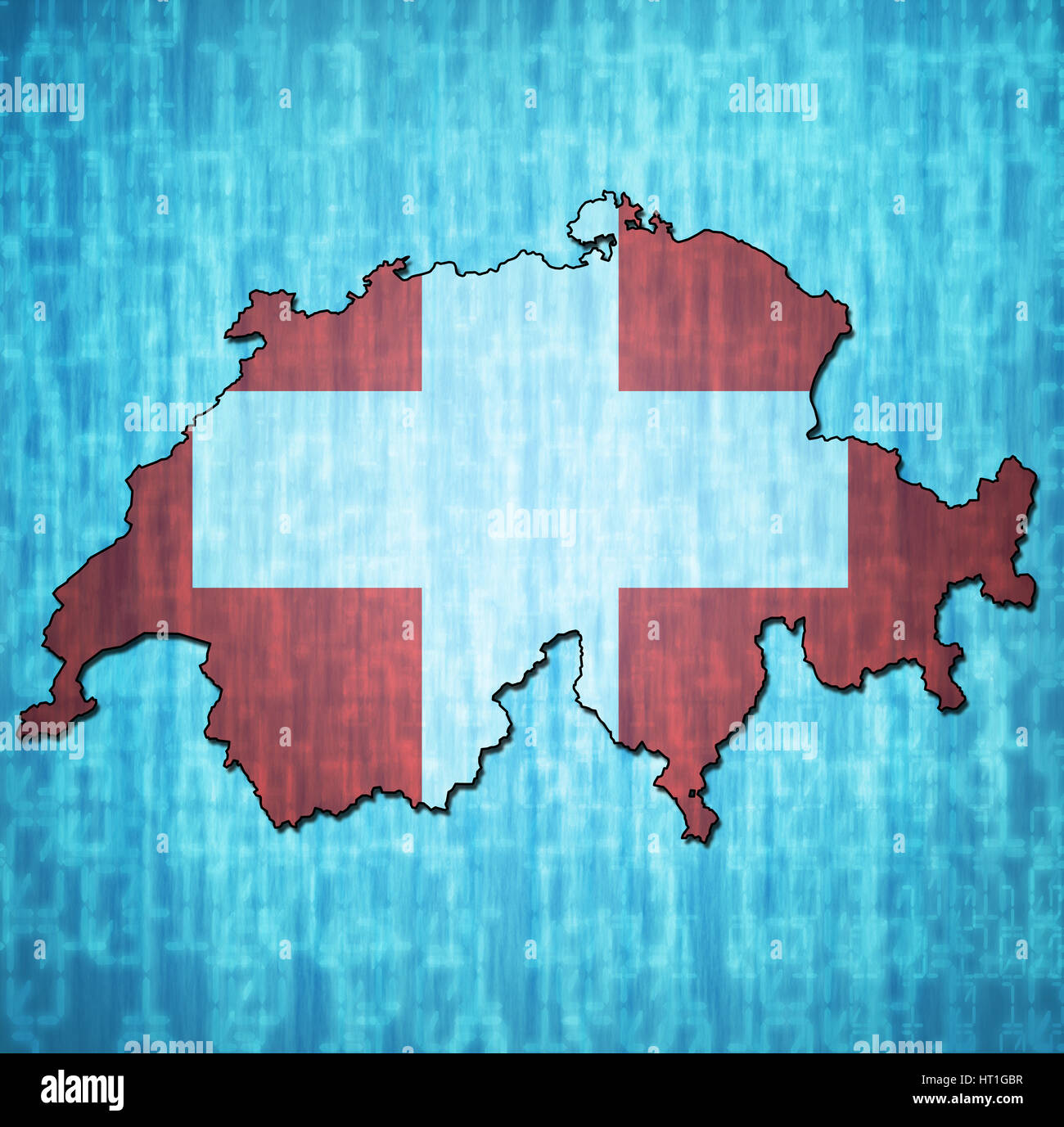 map with flag of switzerland with national borders Stock Photo - Alamy