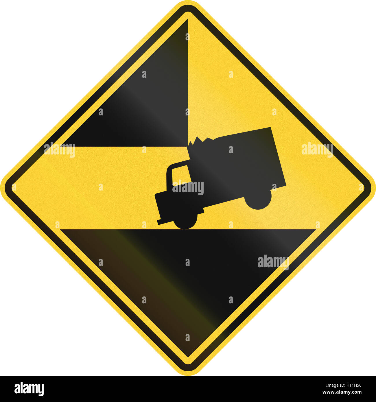Road sign in the United States warning drivers of high vehicles that