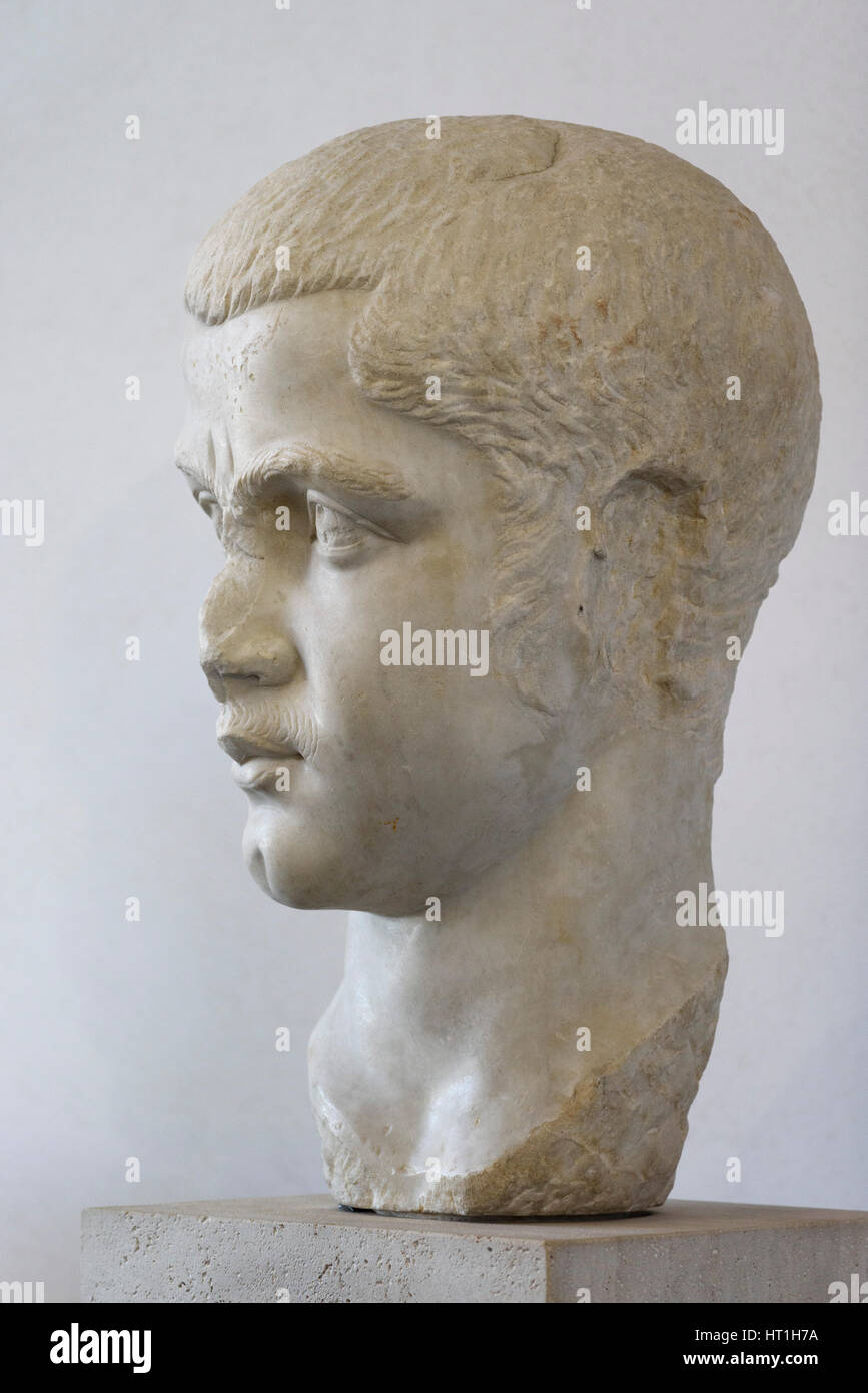 Rome. Italy.  Colossal head portrait of Roman Emperor Gordian III (225 - 244 AD). Palazzo Massimo alle Terme, Museo Nazionale Romano. Stock Photo