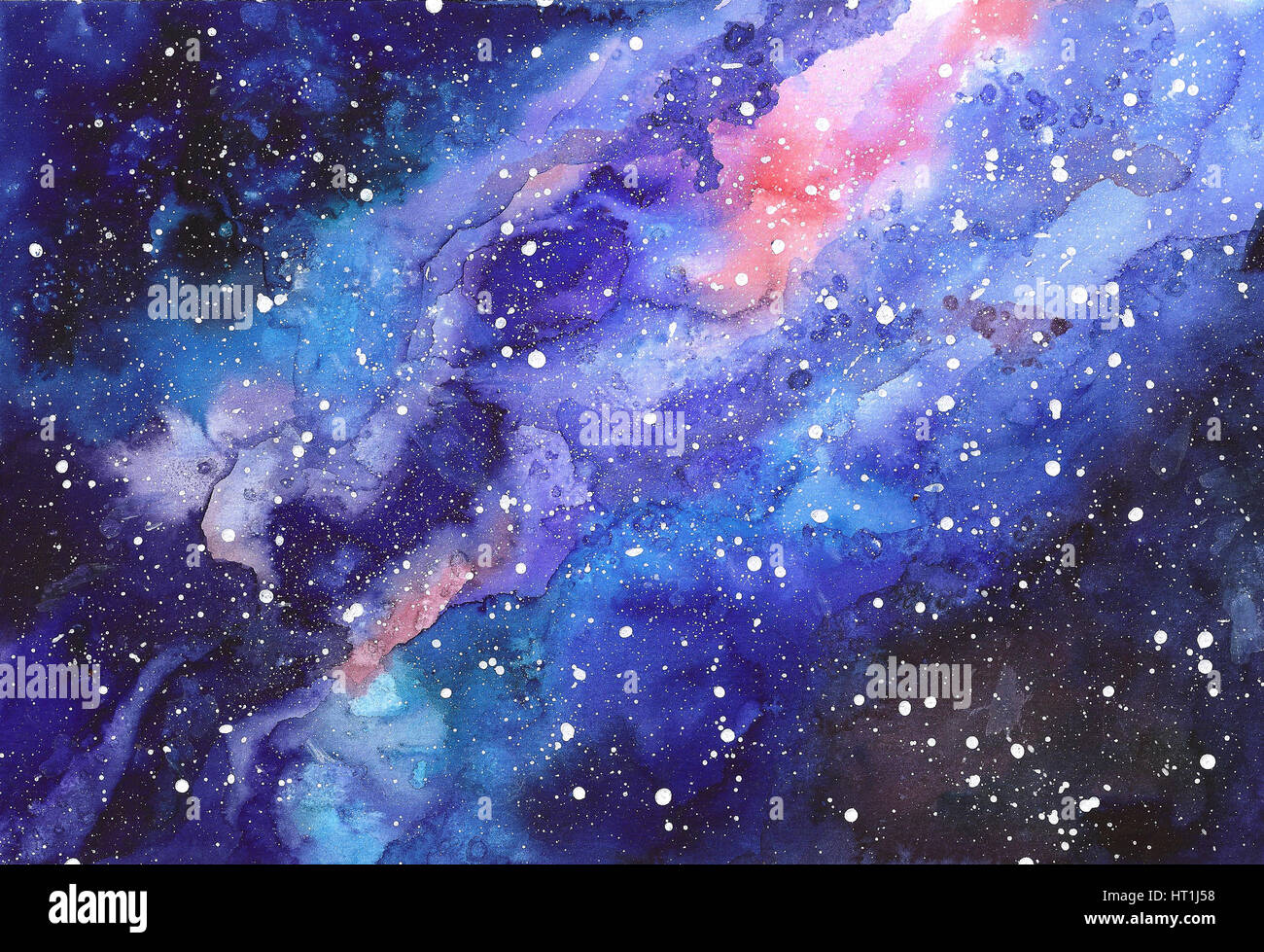 Space Abstract Hand Painted Watercolor Background Texture Of