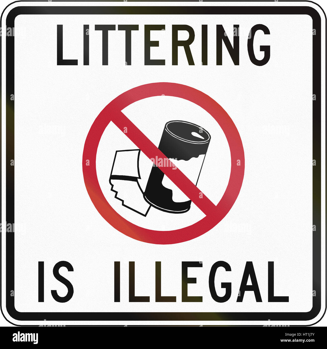 No Littering Road Sign
