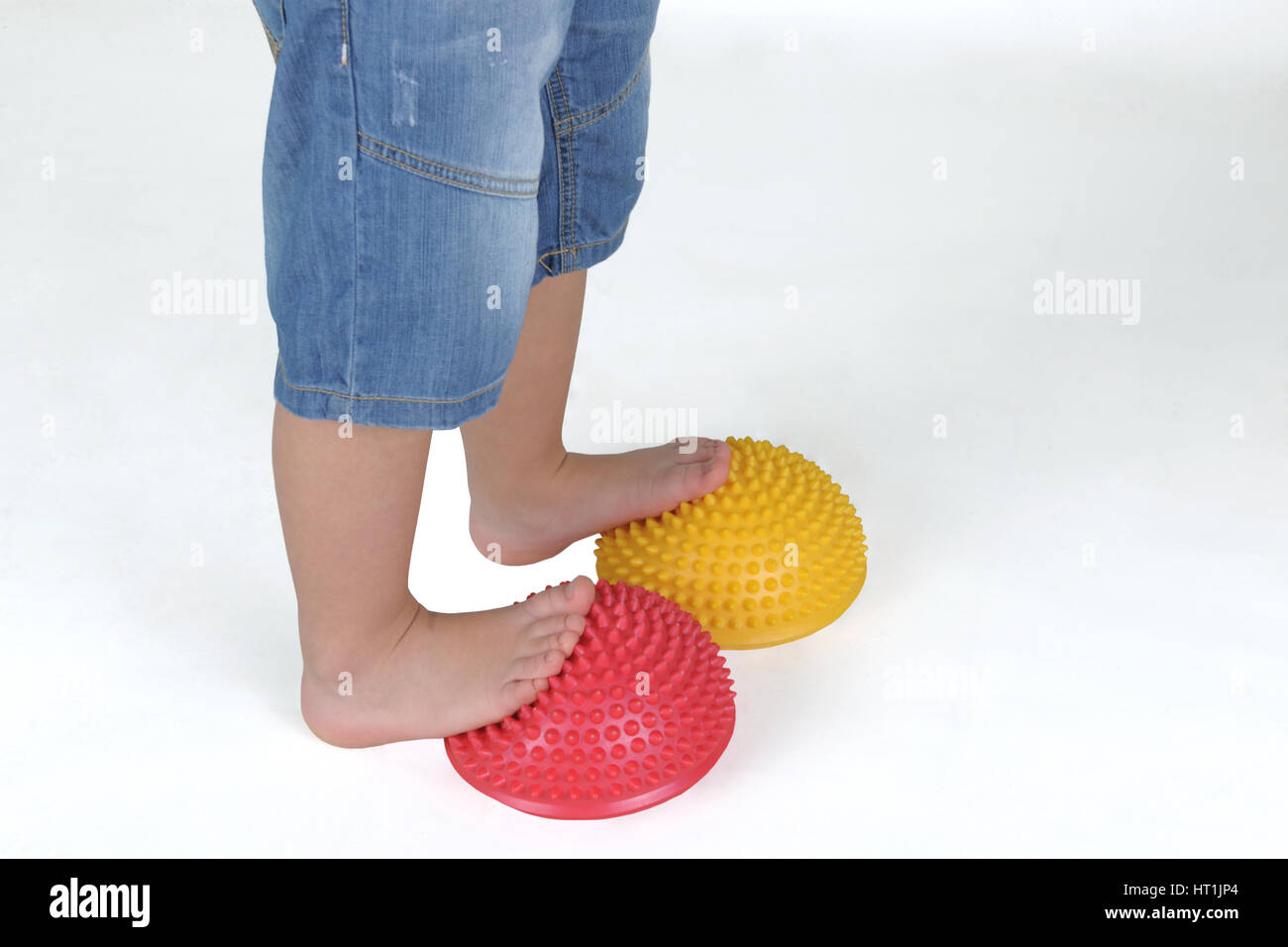 Corrective exercises for children with flat feet on white background ...