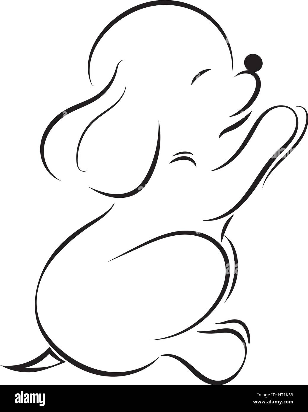 Vector image of a little puppy on white background Stock Vector Image ...