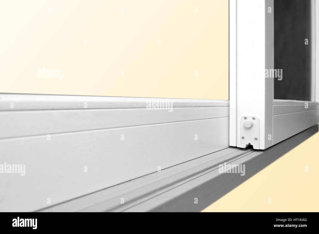 Sliding Glass Door Detail And Rail Embed In Wooden Floor Stock Photo Sliding Glass Door Detail And Rail Embed In Wooden Floor